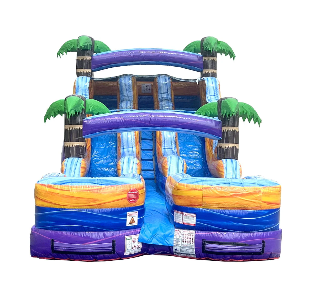 TentandTable Commercial Inflatable Water Slide, Rainbow Double Lane with Blower, 13'