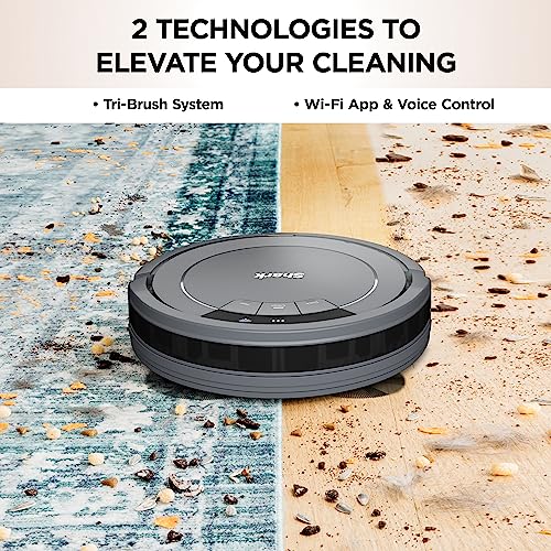 Shark AV2501S AI Ultra Robot Vacuum, with Matrix Clean, Home Mapping, 30-Day Capacity HEPA Bagless Self Empty Base, Perfect for Pet Hair, Wifi, Dark Grey