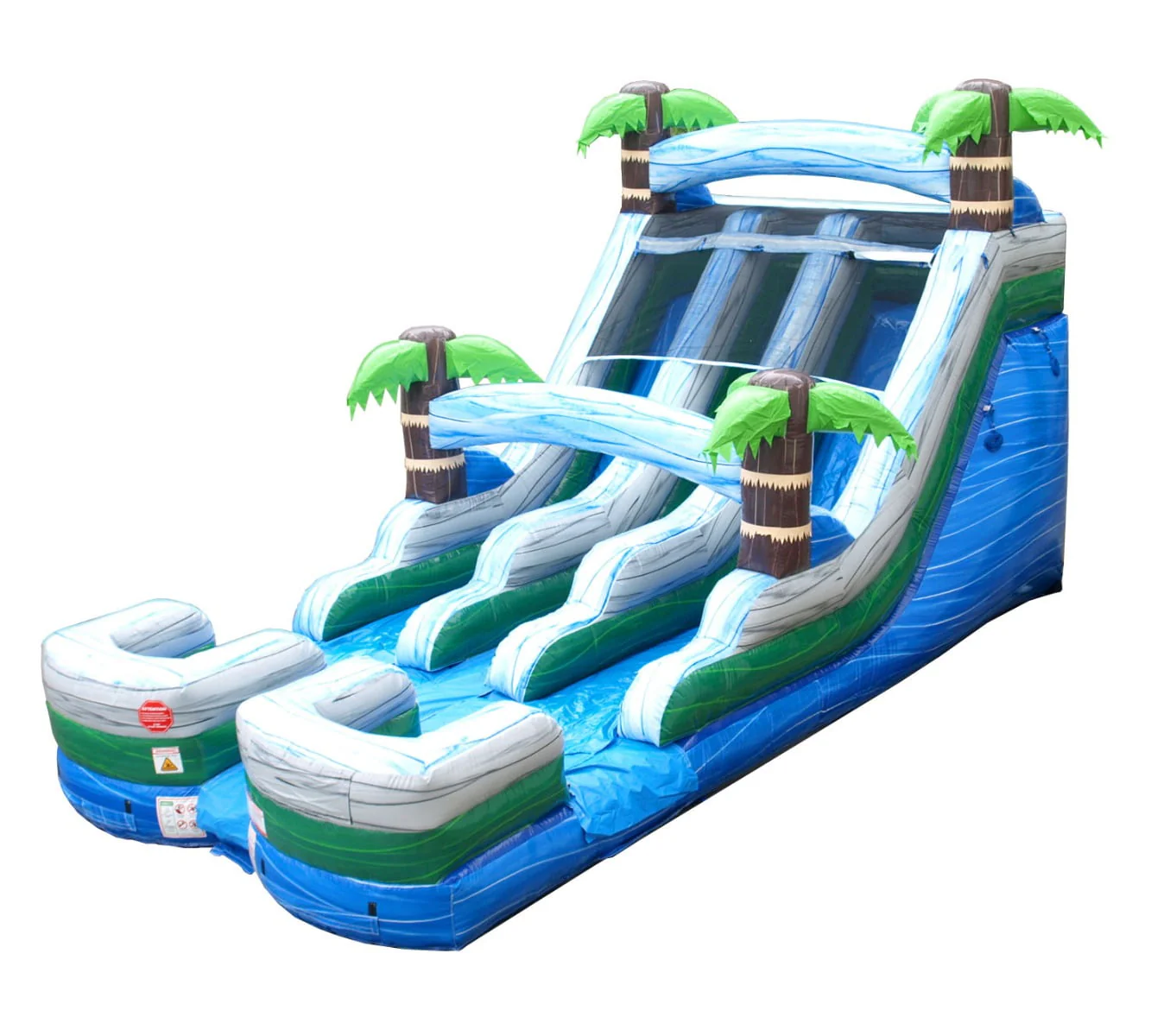 TentandTable Commercial Inflatable Water Slide, Rainbow Double Lane with Blower, 13'