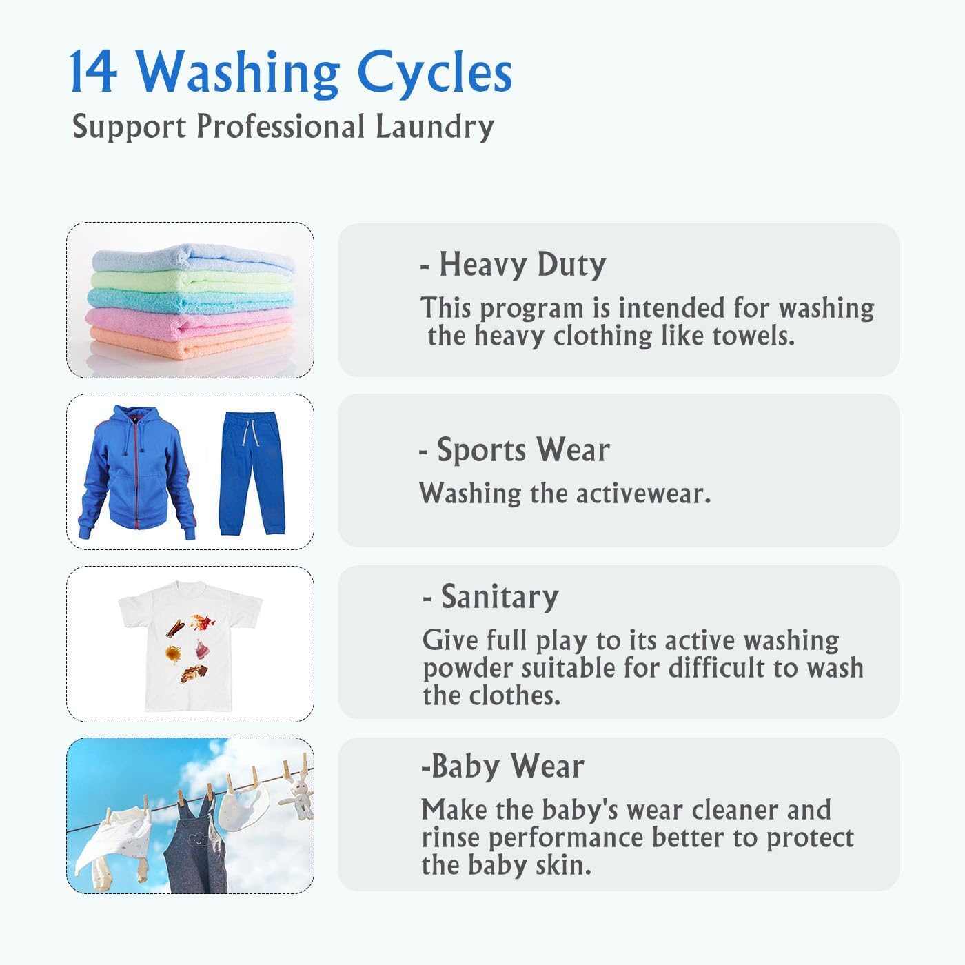 Smad 2.7 Cu.Ft Compact Front Load Washing Machine Cold Wash Laundry Machine 36 Mins Quick Wash, 14 Washing Programme Space Saving Washer