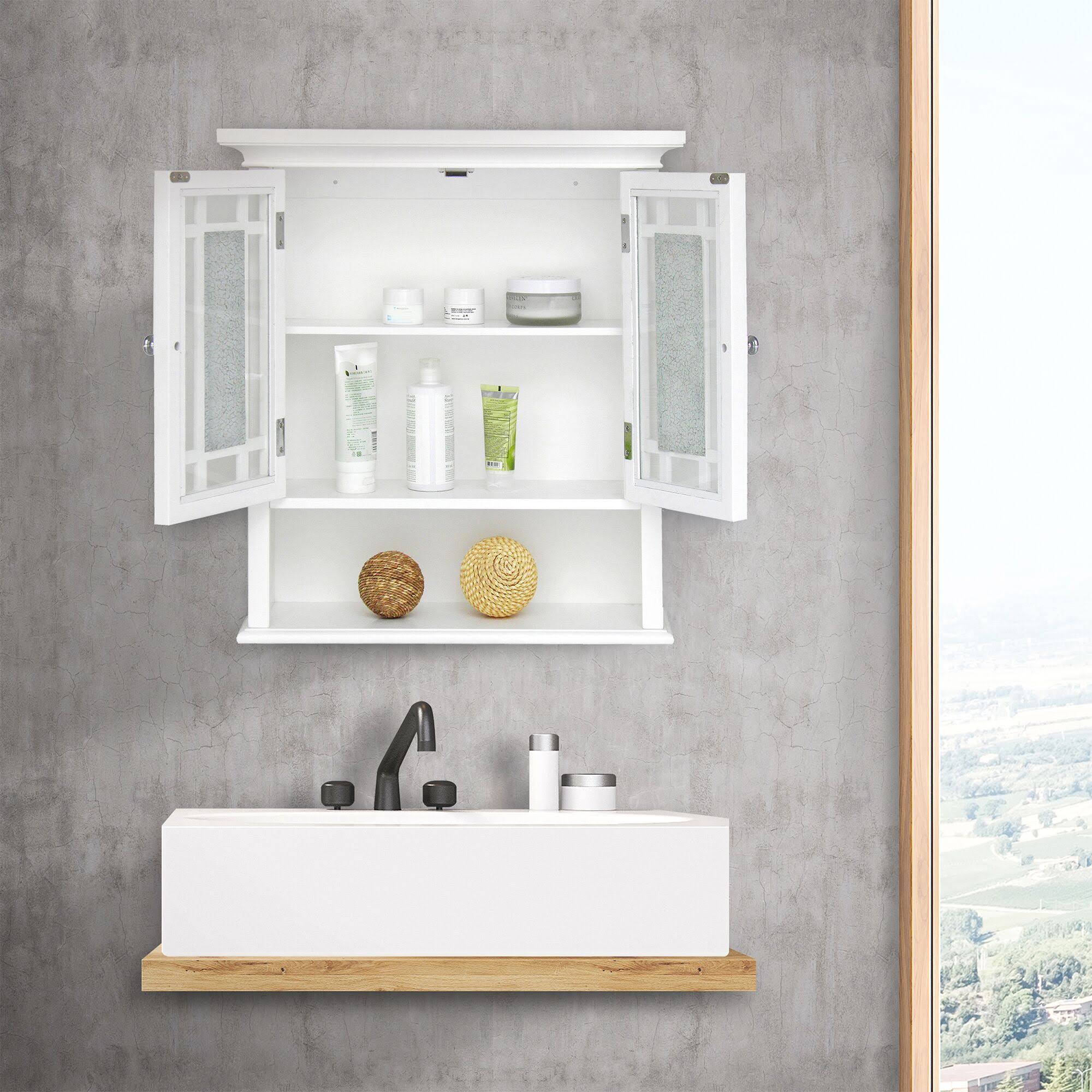 Windsor Wall Cabinet White - Elegant Home Fashions