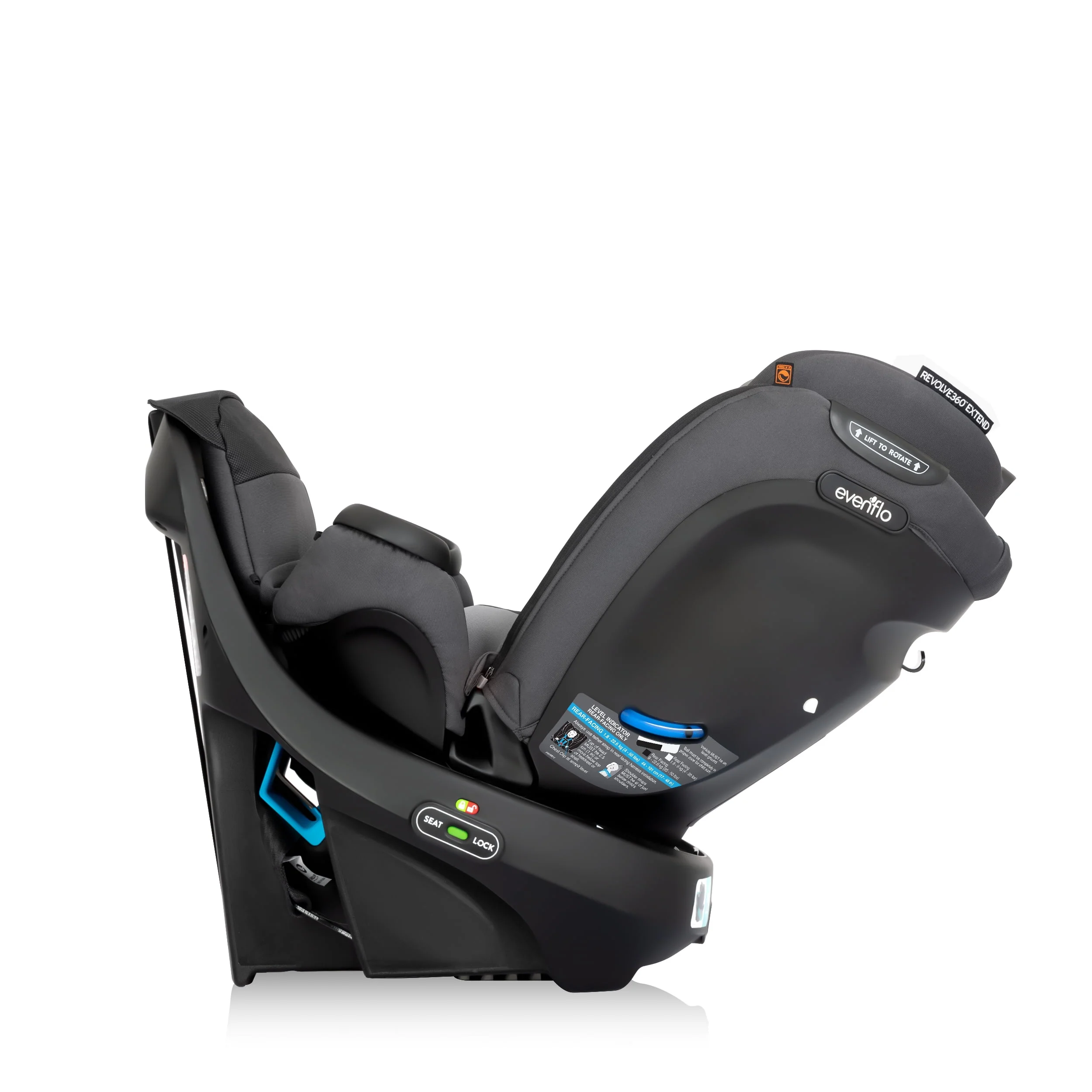 Revolve360 Extend All-in-One Rotational Car Seat with Quick Clean Cover (Revere Gray)
