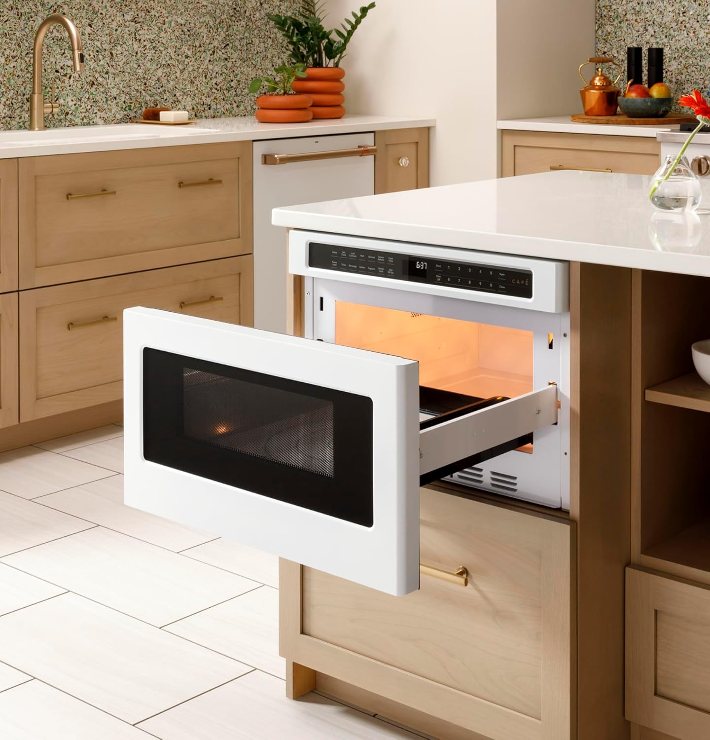 Cafe CWL112P 24 Inch Wide 1.2 Cu. Ft. Built-In Microwave Drawer Oven - Matte White