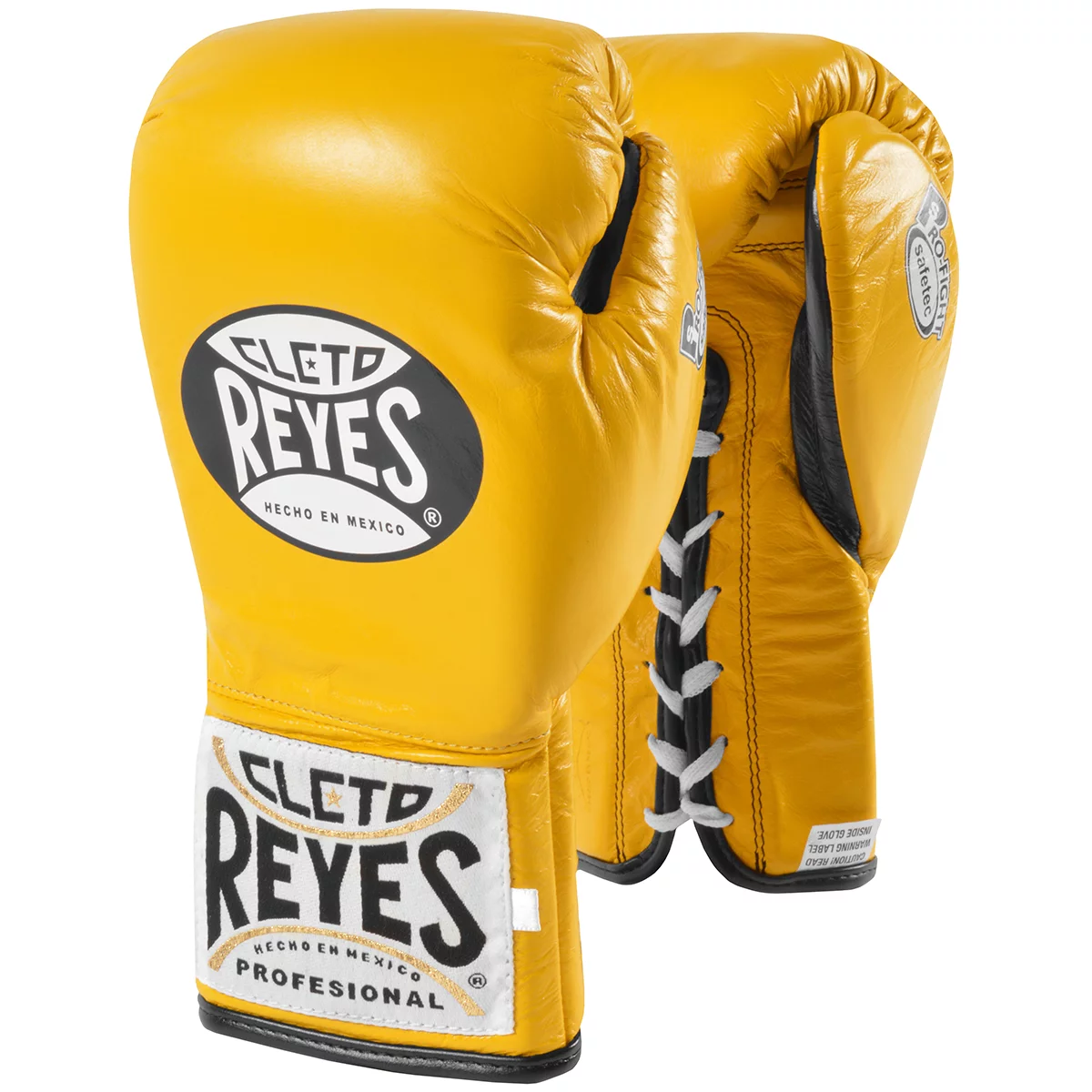 Cleto Reyes Safetec Professional Boxing Fight Gloves - 8 oz - Yellow - Curated Treasures Market
