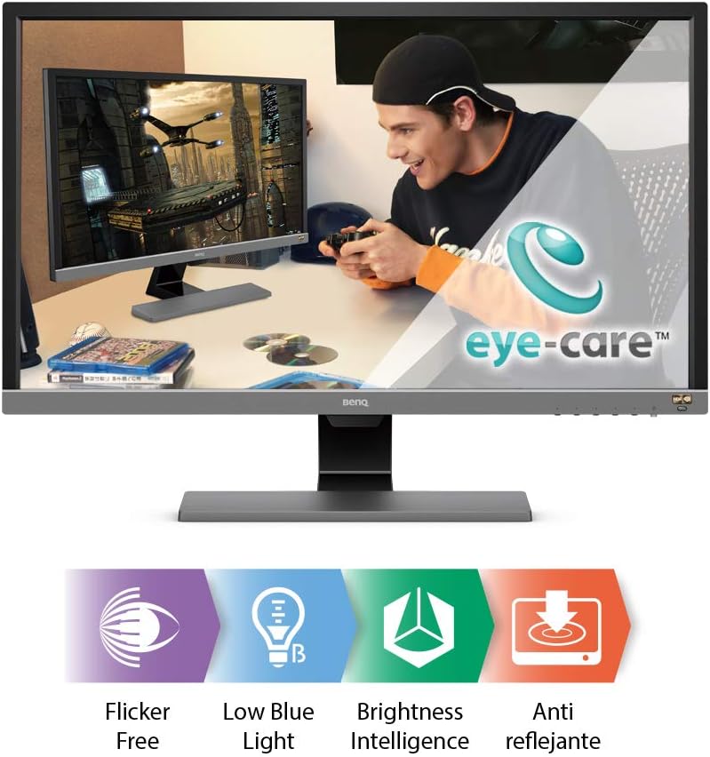 BenQ MOBIUZ EX3210U 32” 4K True HDMI 2.1 144Hz White Gaming Monitor, UHD (3840 x 2160), IPS, 1ms, FreeSync, HDR, Eye Care, Display Port, USB 3.0, Remote Control, Microphone with AI Noise Canceling