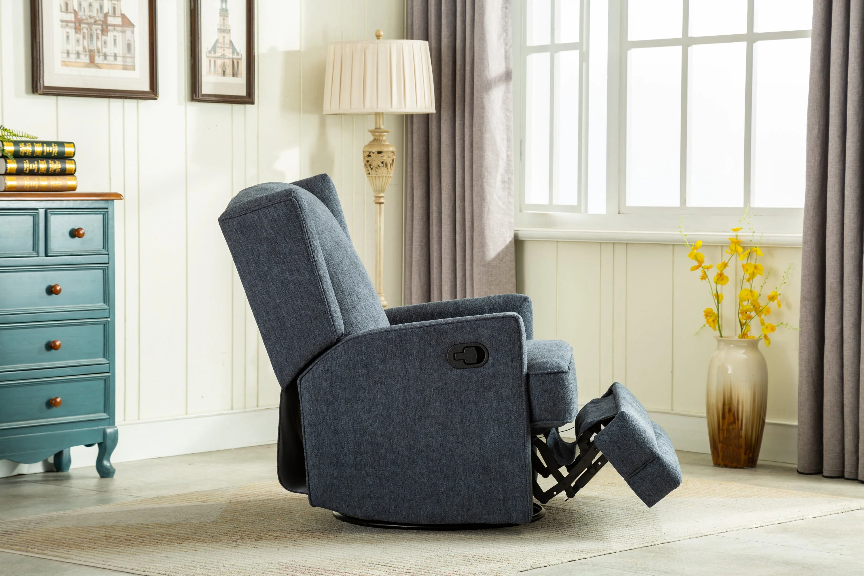 Smithfield Wingback Swivel Glider Recliner - Blue