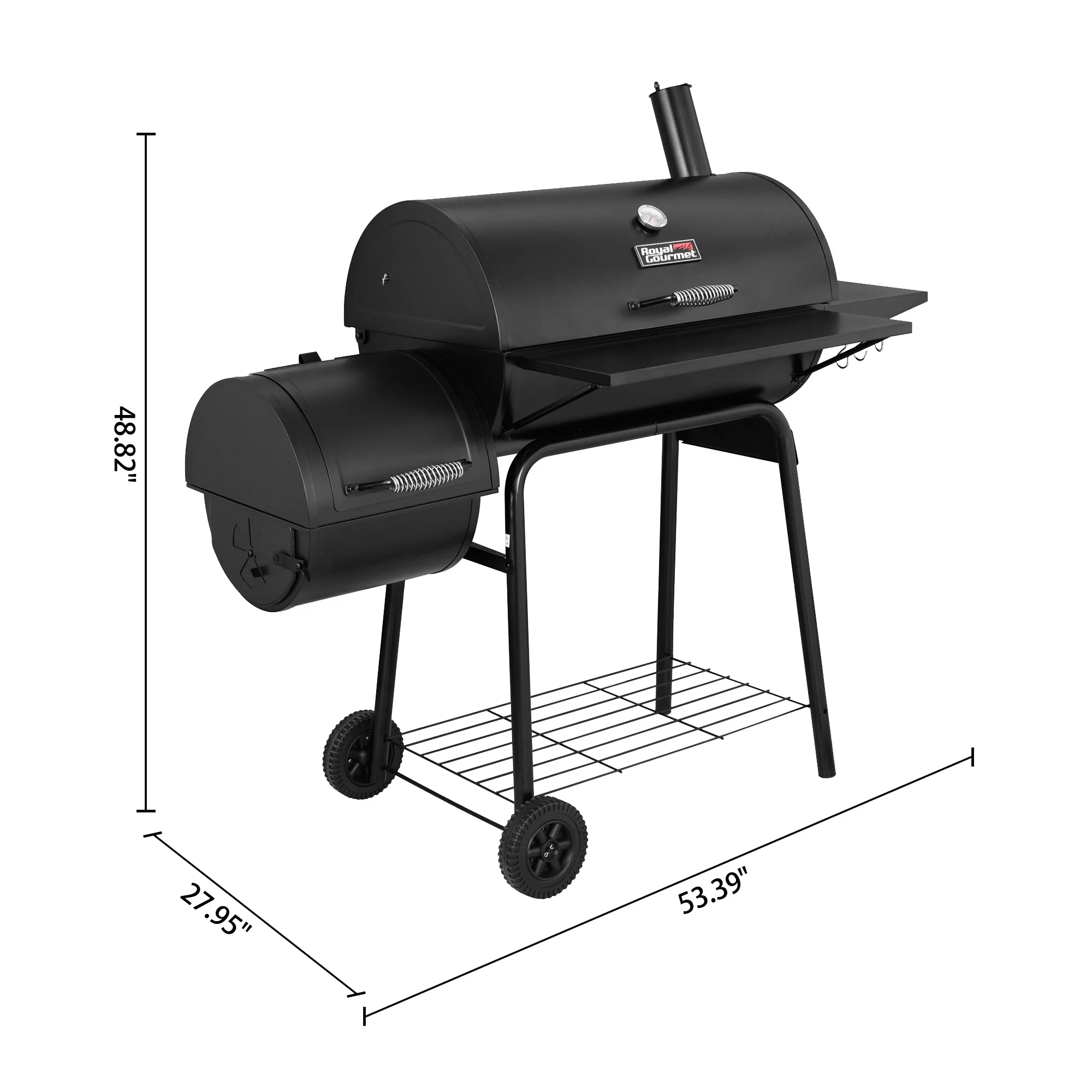 Royal Gourmet 30 CC1830S Steel Charcoal Grill with Offset Smoker