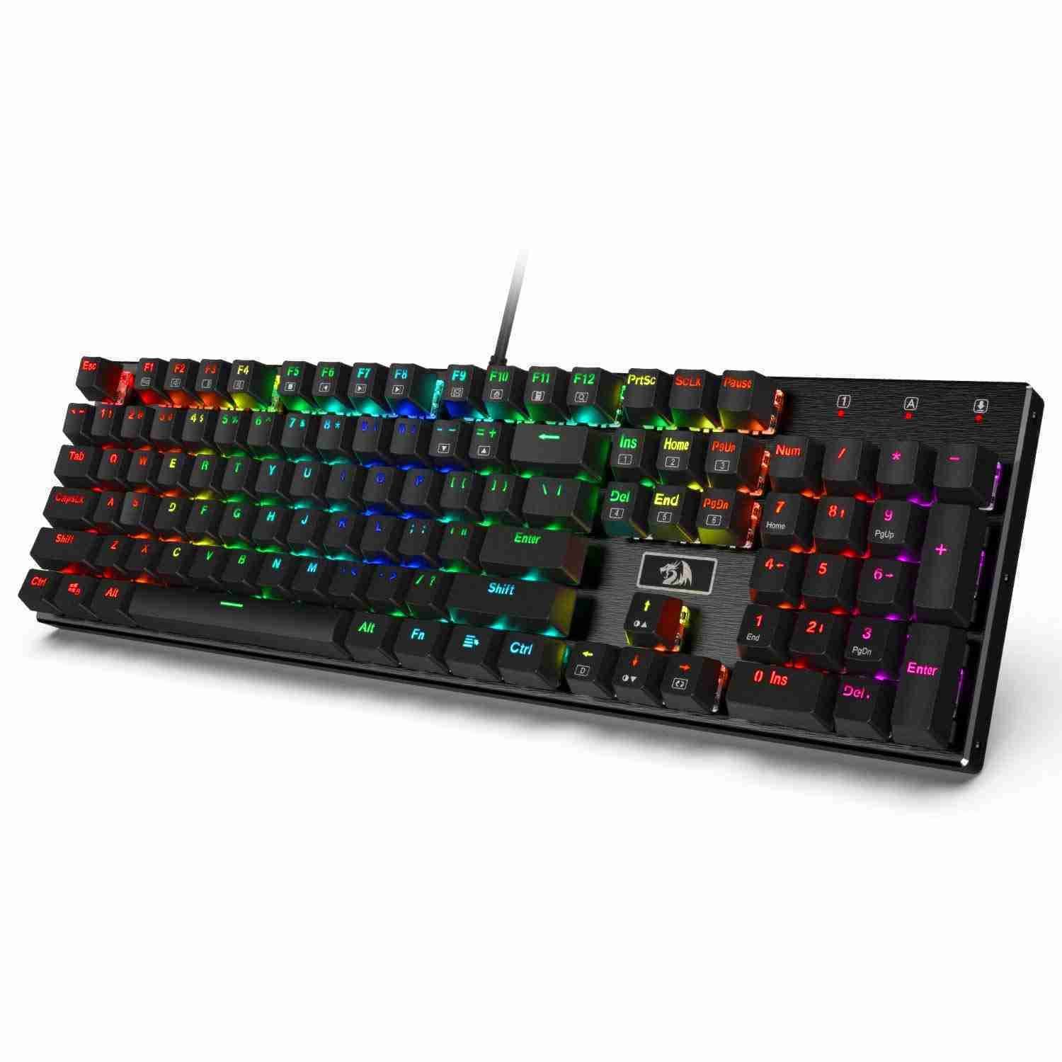 Redragon K556 RGB LED Backlit Wired Mechanical Gaming Keyboard Aluminum Base