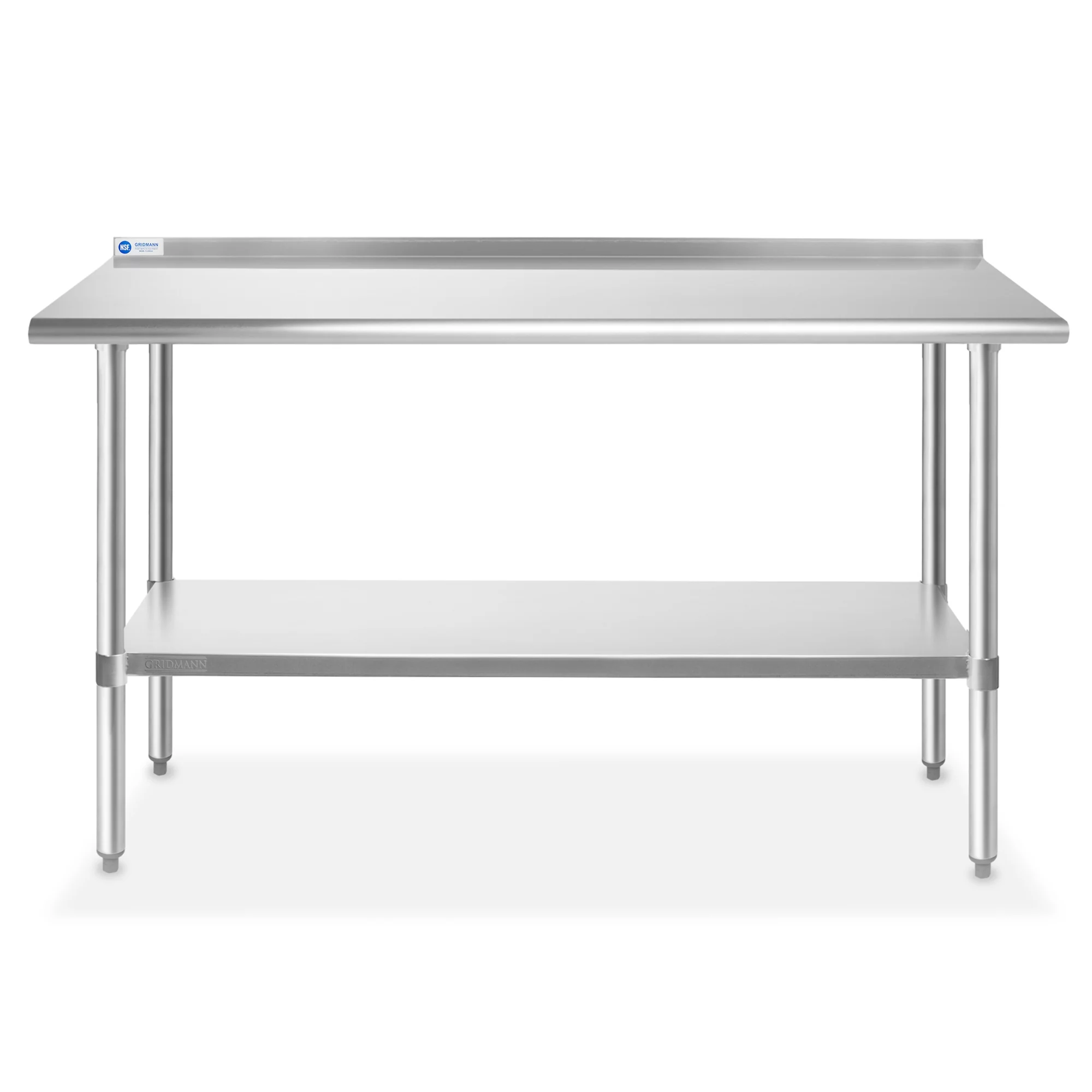 Stainless Steel Commercial Kitchen Prep & Work Table w/ Backsplash - 60 in. x 24 in.