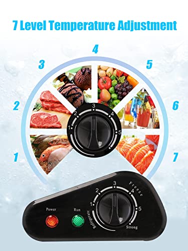 KRIB BLING Chest Freezer Mini 7 Gears Temperature Control Compact Deep Freezer