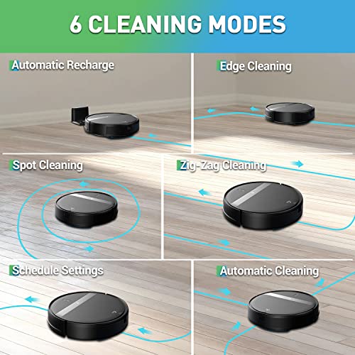 Robot Vacuum and Mop Combo 2300Pa for Pet Hair | Robotic Vacuum Cleaner with WiFi/Alexa/App | Auto Recharge & Tangle-Free | Ultra-Slim Quiet 2.8" for Hard Floors, Low-Pile Rugs