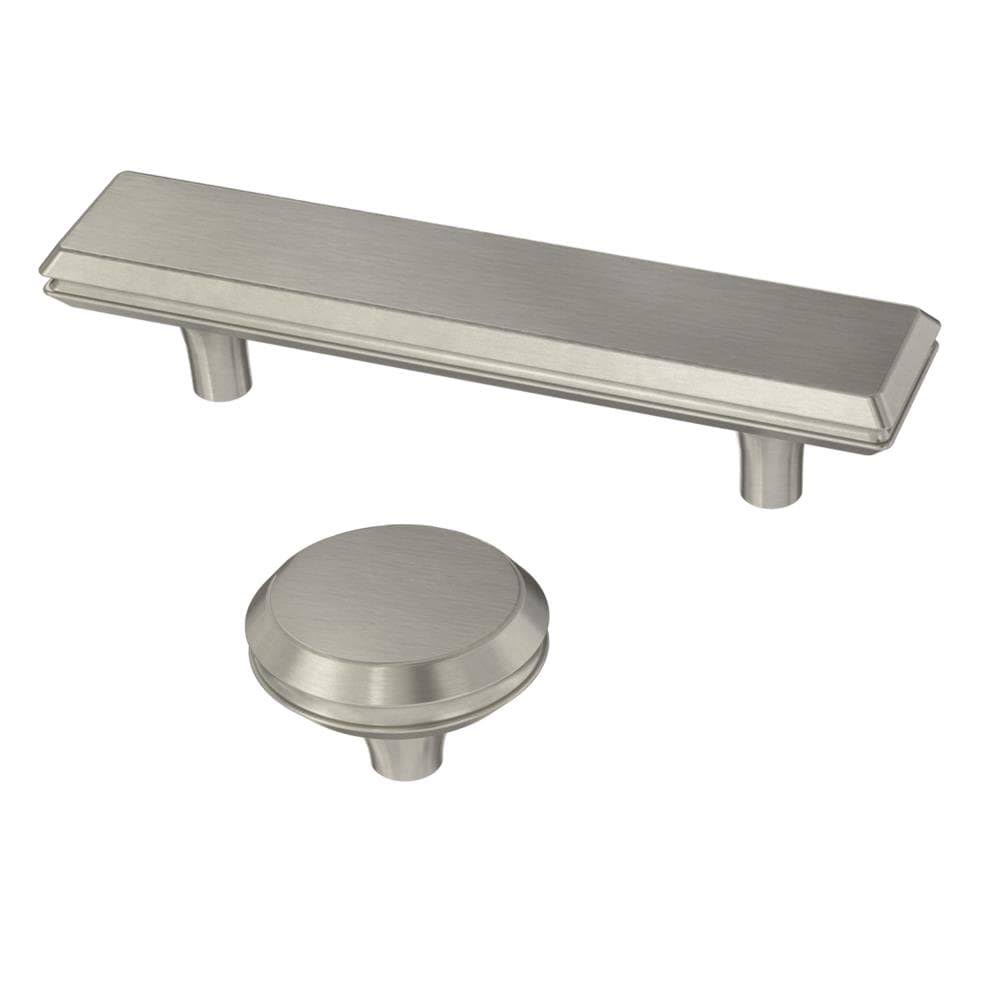 Brainerd Engraved Edge 1.25-in Satin Nickel Round Traditional Cabinet Knob 12-Pack P39940w-Sn-K1