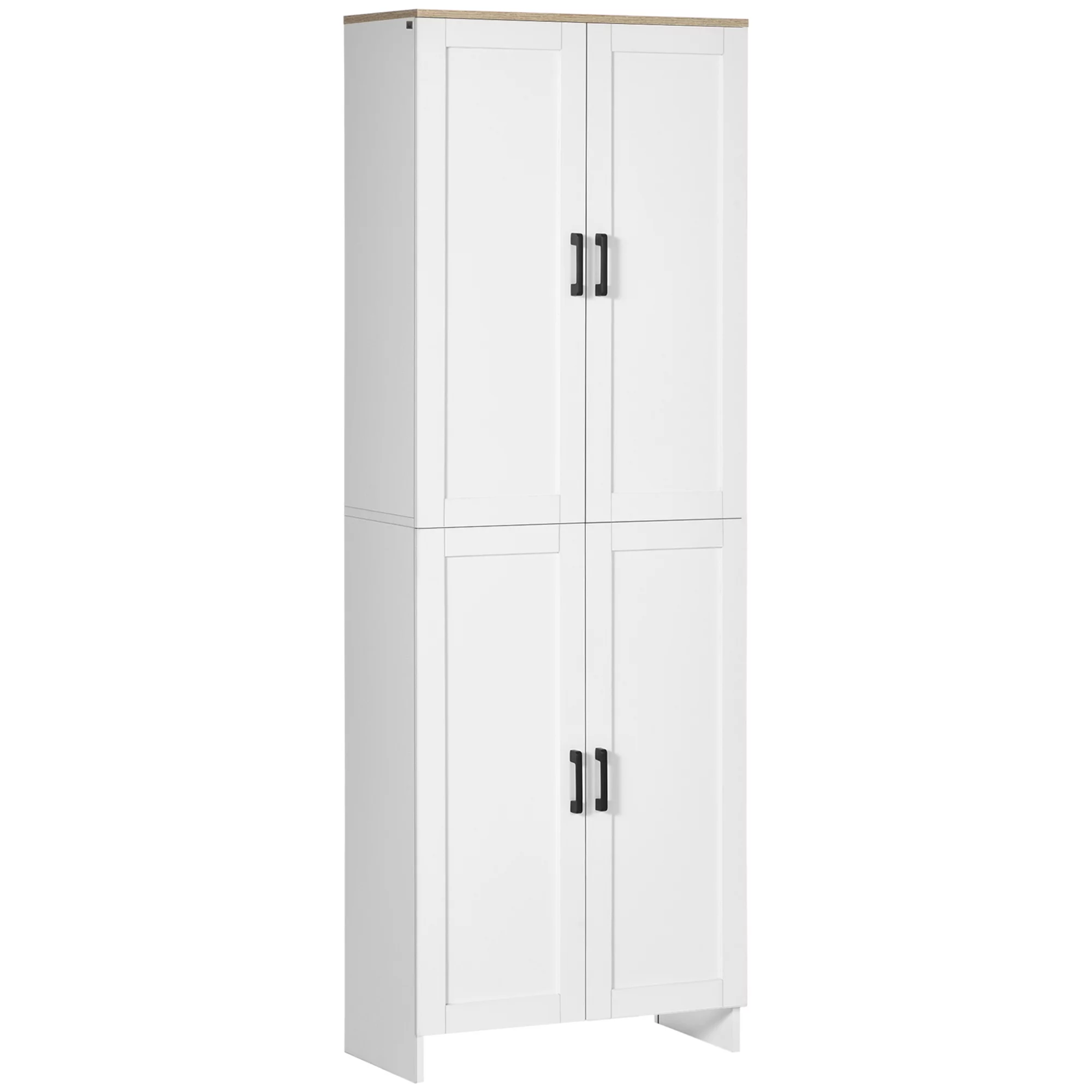 HOMCOM 72" Kitchen Pantry Storage Cabinet with Adjustable Shelves, White - Curated Treasures Market