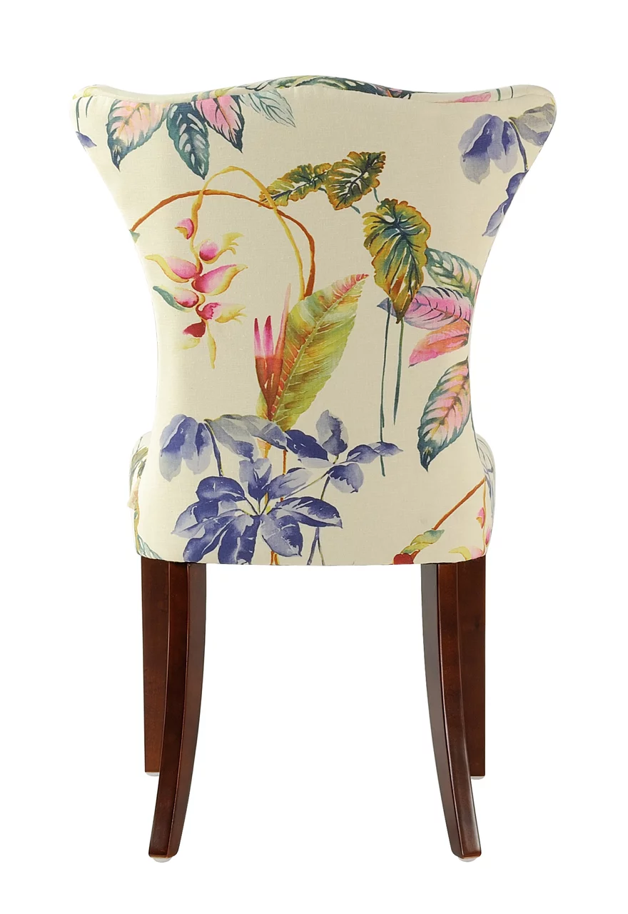 Paradise Upholstered Accent Chair Off White Floral Fabric