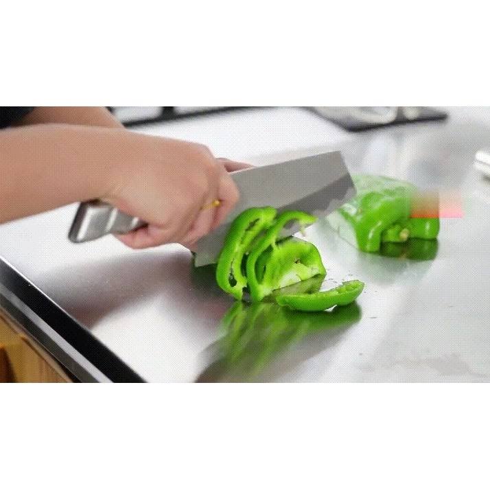 Extra Large 304 Heavy Duty Stainless Steel Chopping Board, Cutting Board for Meat Vegetable Fruit Fish Cheese, Easy to Clean - 2