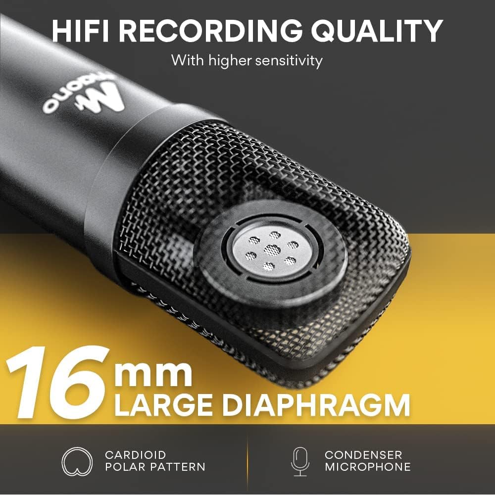 USB Microphone, MAONO 192KHZ/24Bit Plug & Play PC Computer Podcast Condenser Cardioid Metal Mic Kit with Professional Sound Chipset for Recording, Gaming, Singing, YouTube (AU-A04) Pack of 2