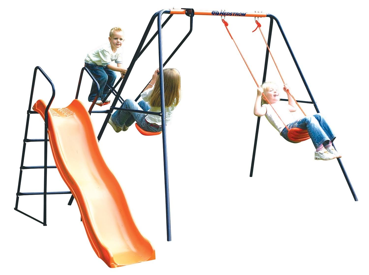 Hedstrom Saturn - Swing, Glider and Slide Set Blue/Orange Ages 3-10 Years
