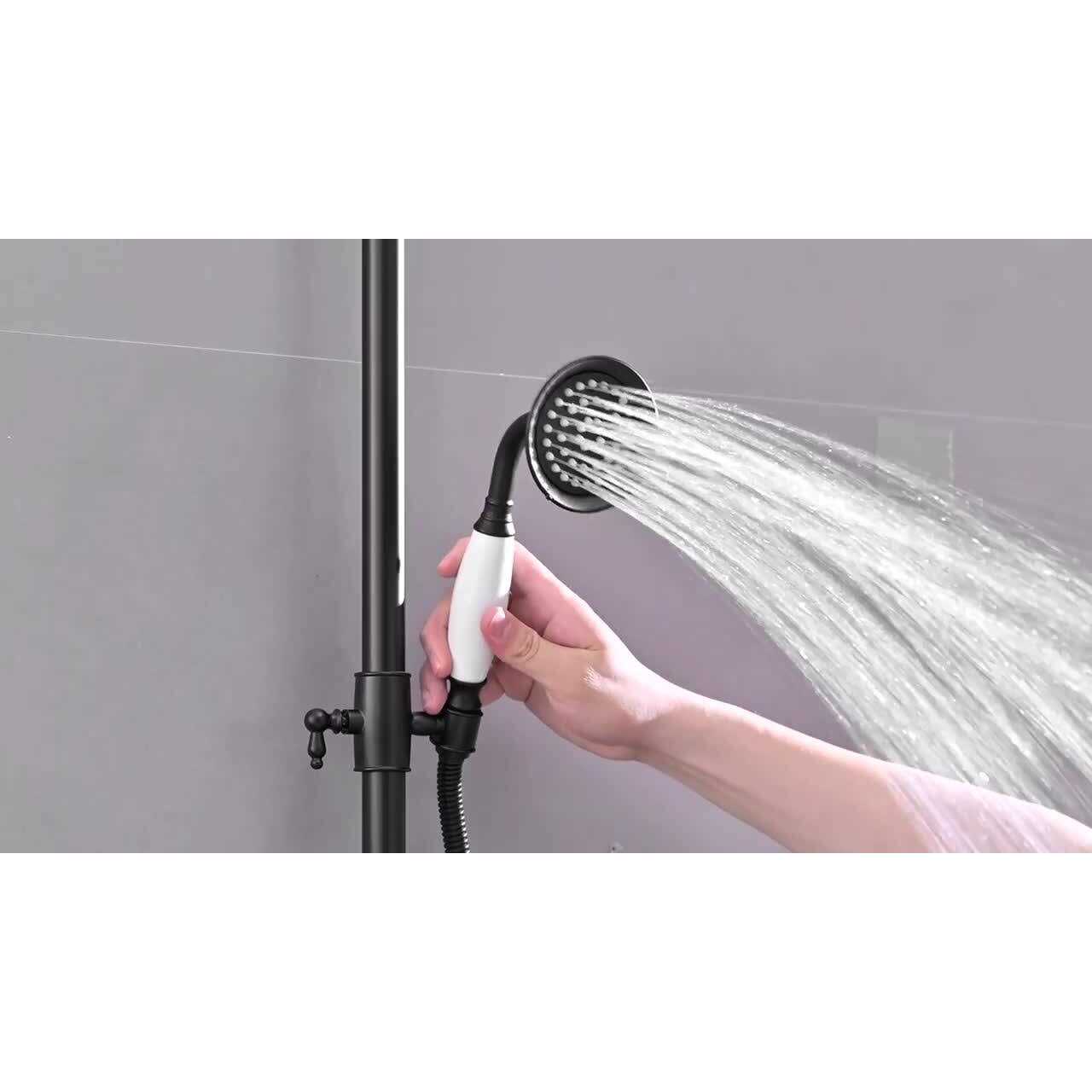 BWE 1-spray Bathroom Outdoor Wall Bar Shower Kit with Tub Faucet and Double Cross Handle - Shop Hardware Tools Online Store