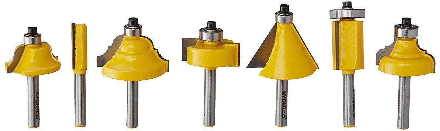 Yonico 17504 50 Bits Professional Quality Router Bit Set C3 Carbide 1/4-Inch Shank