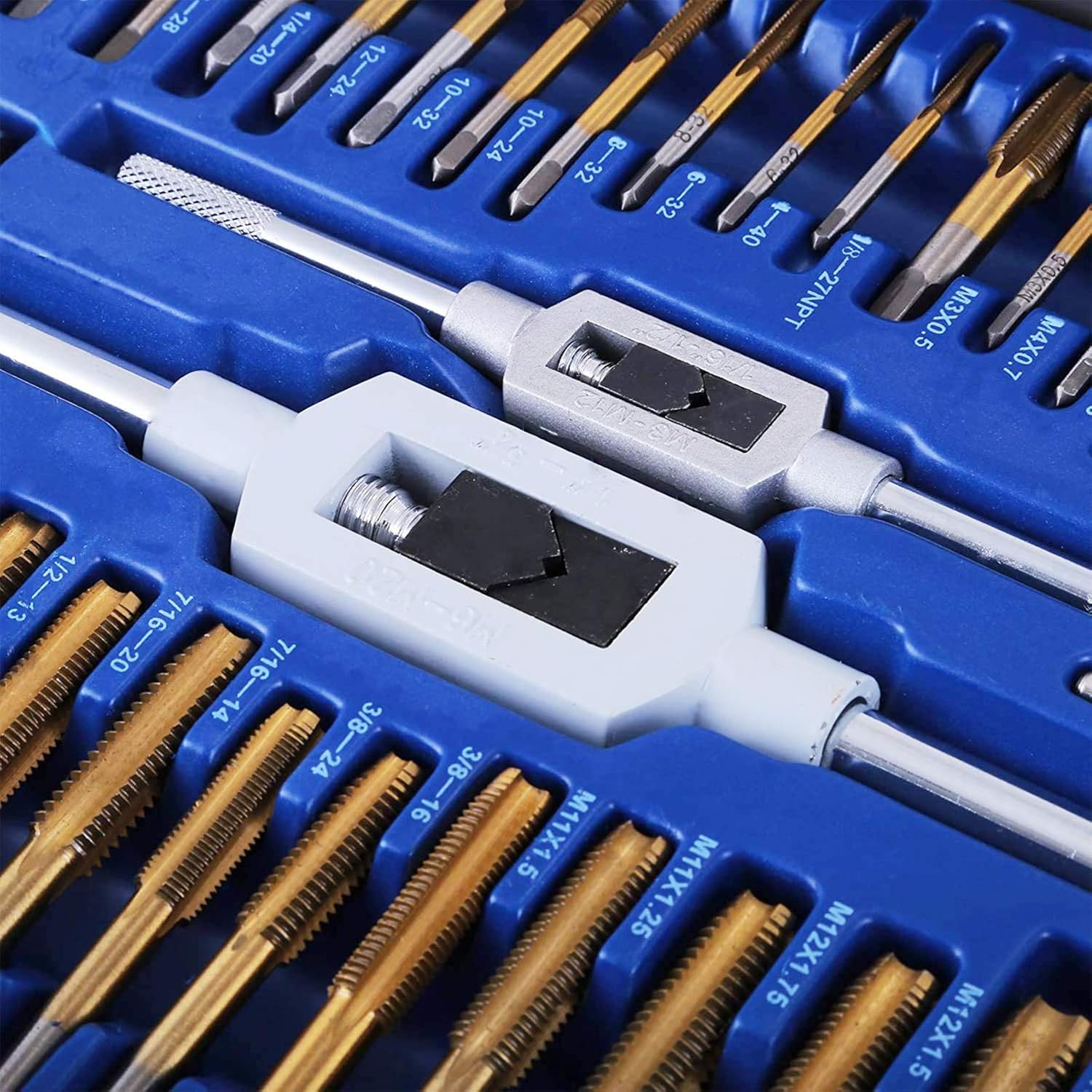 Happybuy 86PC Tap and Die Set Combination Metric Tap and Die Sae Tap and Die Set Tungsten Steel Titanium SAE and Metric Tool (86PC Tap and Die)