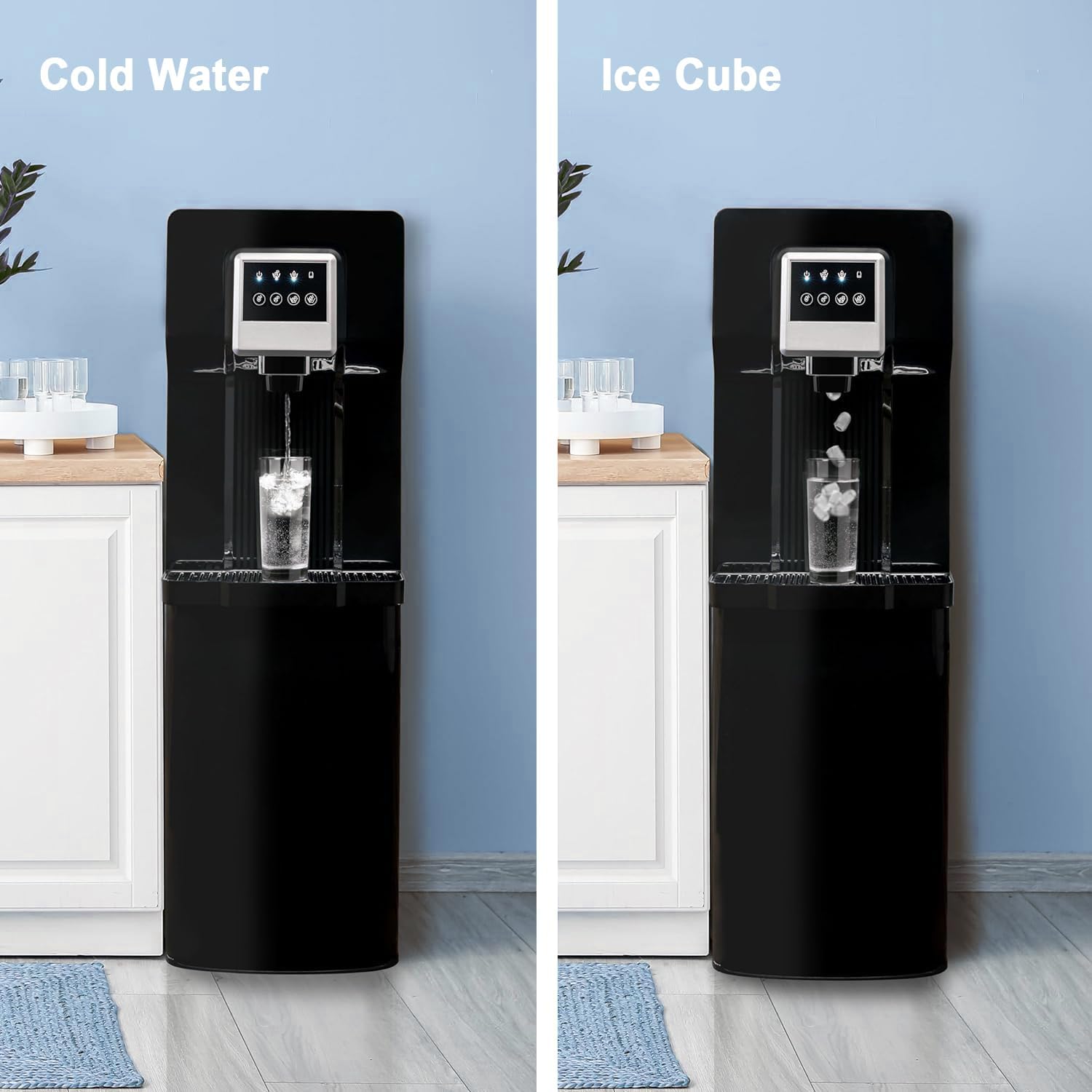 Water and Ice Dispenser Bottom Load Self-Making Ice Machine and Water Cooling