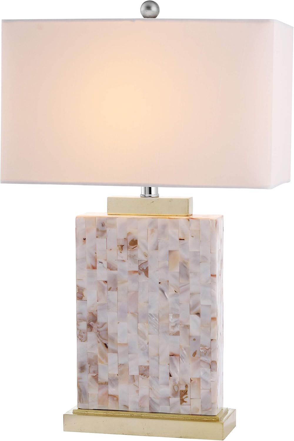 Safavieh Lighting Collection Tory Nautical Ivory Shell 25-inch Bedroom Living Room Home Office Desk Nightstand Table Lamp (Set of 2) - LED Bulbs Included