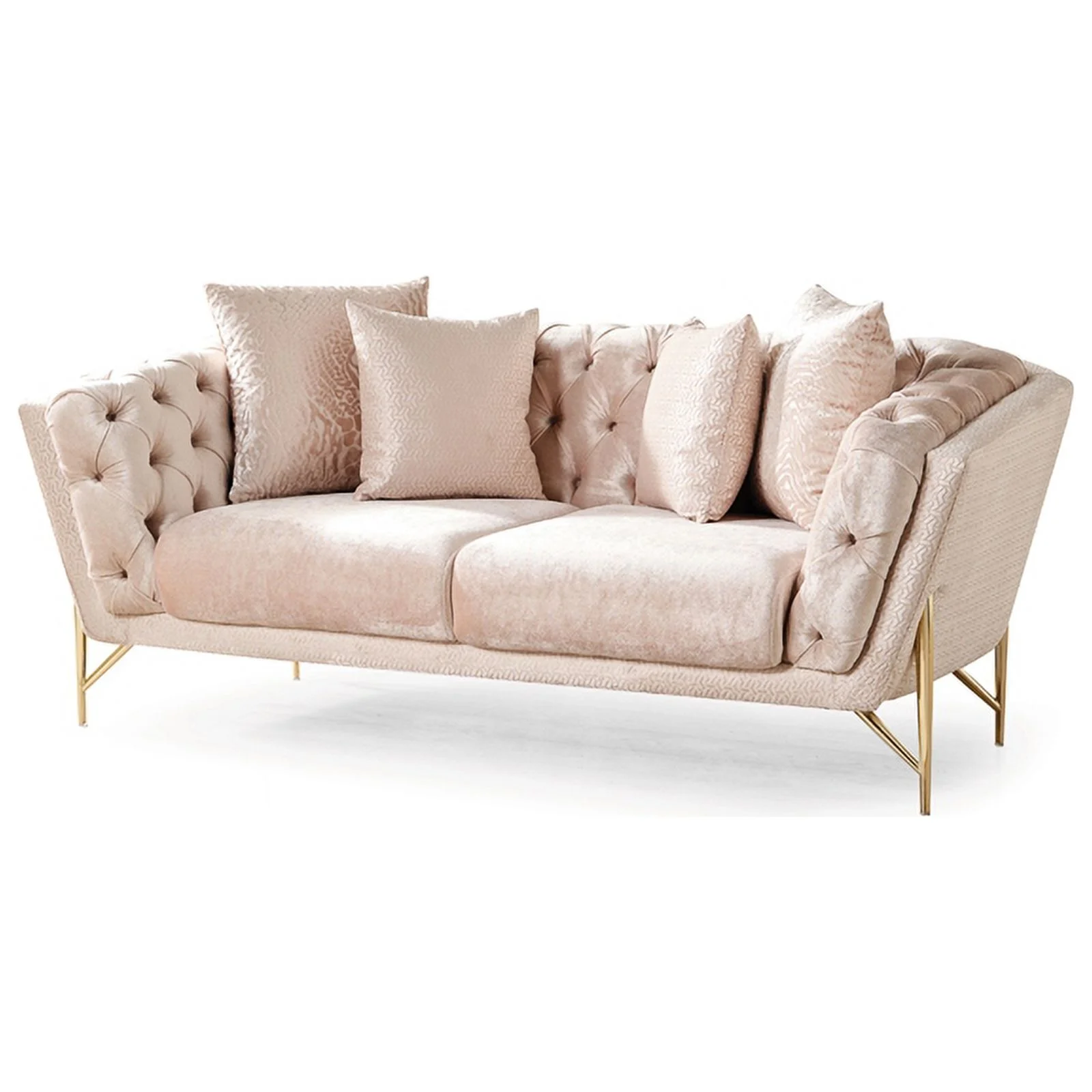 Pemberly Row Modern 3 Pc Living Room Set made with Wood in Beige Color