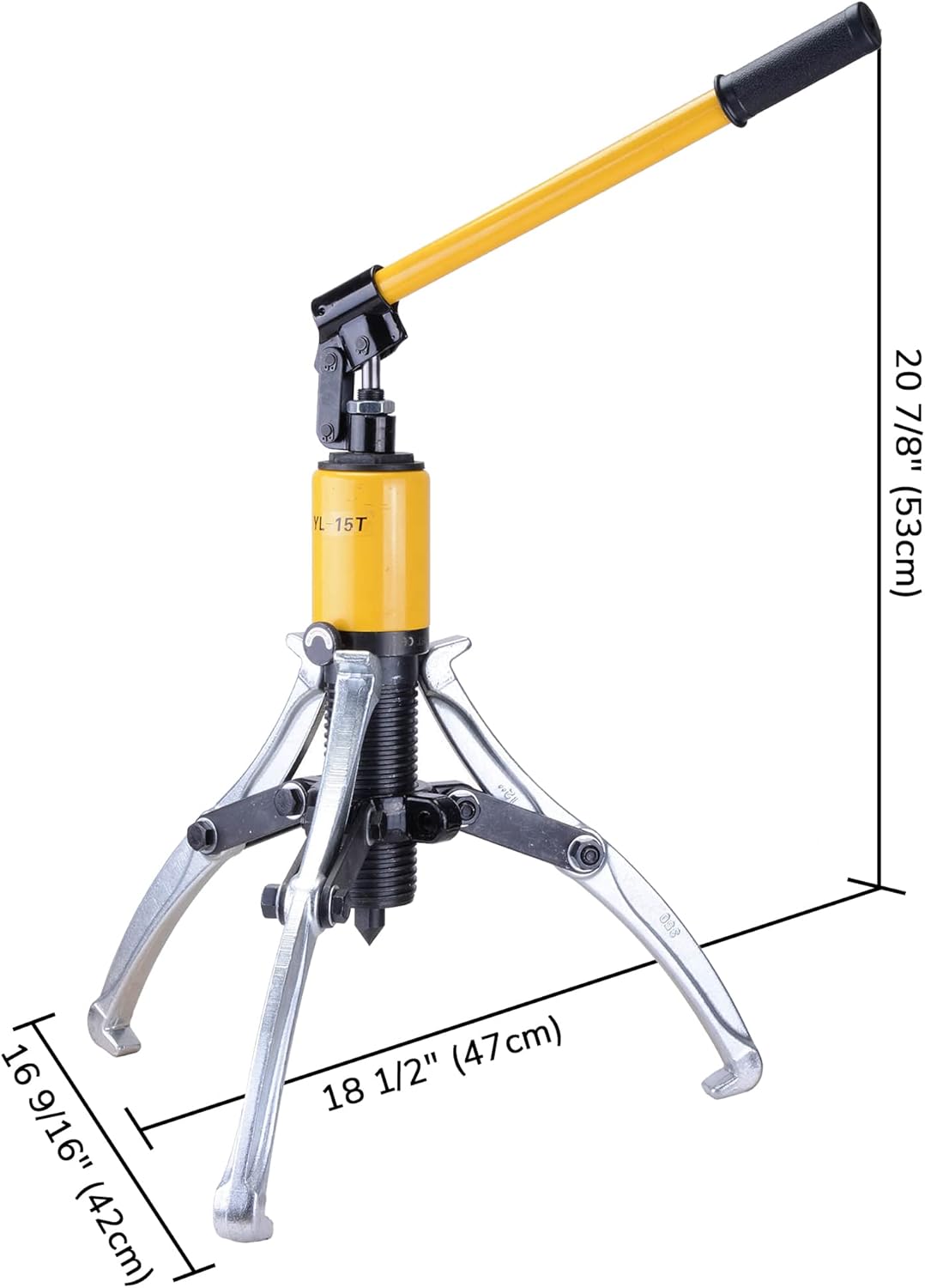 Yescom 3-Jaw Hydraulic Gear Puller Set 15 Ton Wheel Bearing Pulling Separator w/Case