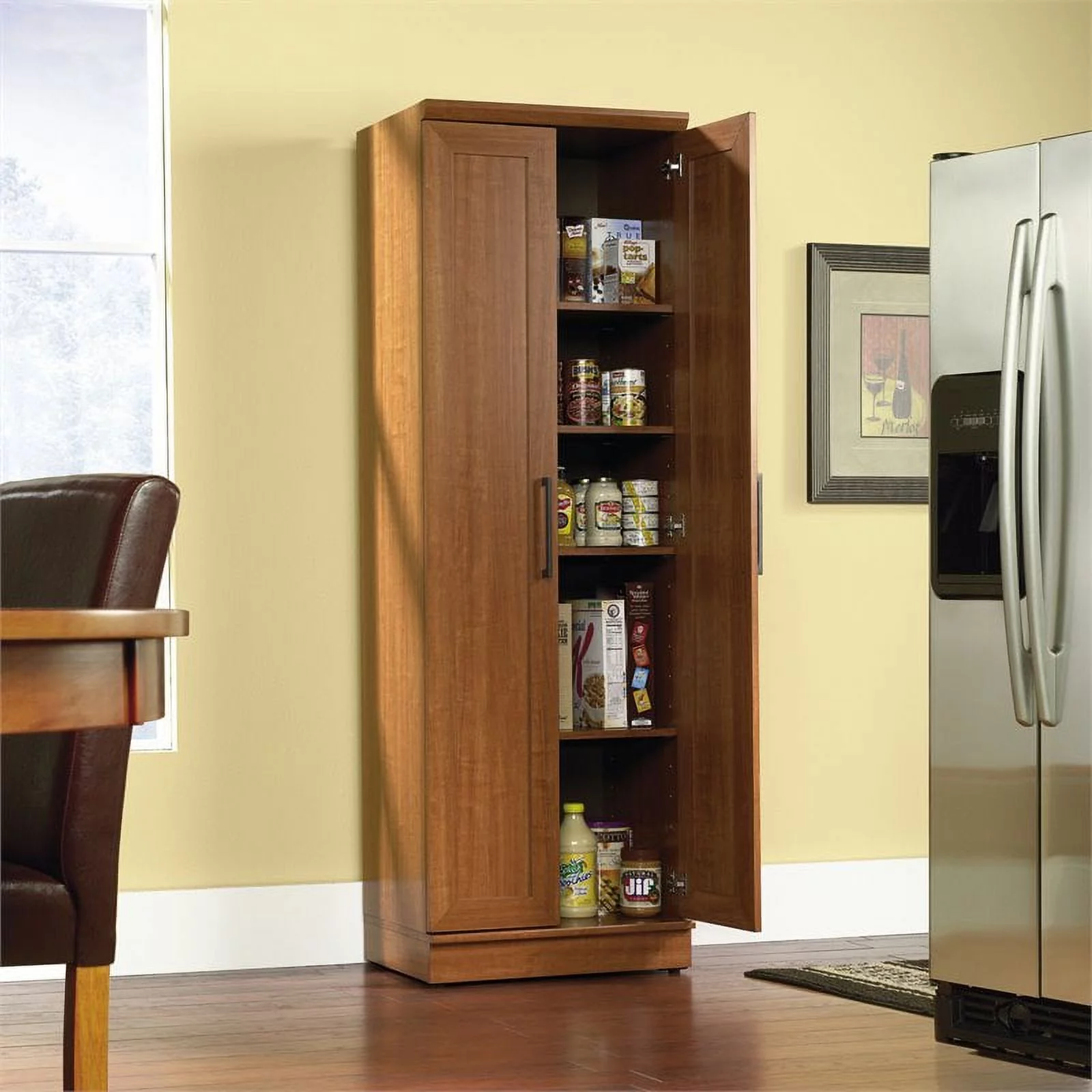 Sauder HomePlus 2-Door Storage Cabinet, Sienna Oak Finish