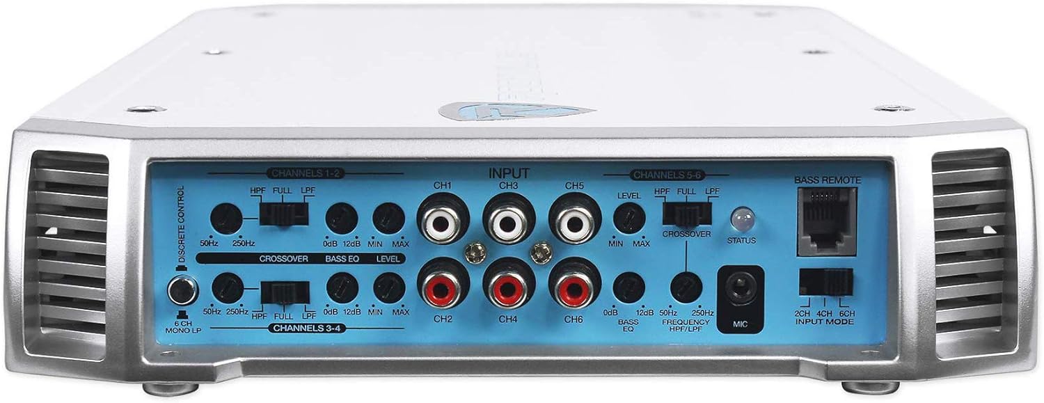 Rockville RXM-S6 Marine/Boat 6 Channel Amplifier 2600 Watt Peak / 660w Dyno-Certified RMS with Status Mode LED Indicator