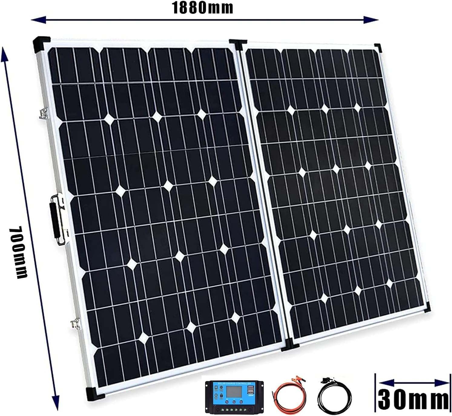 Solar Panel 600W 2X 300W PET Flexible Solar Panel Portable Mono Solar Battery Charger with Controller for Car Yacht Battery Boat,with 40A Controller …