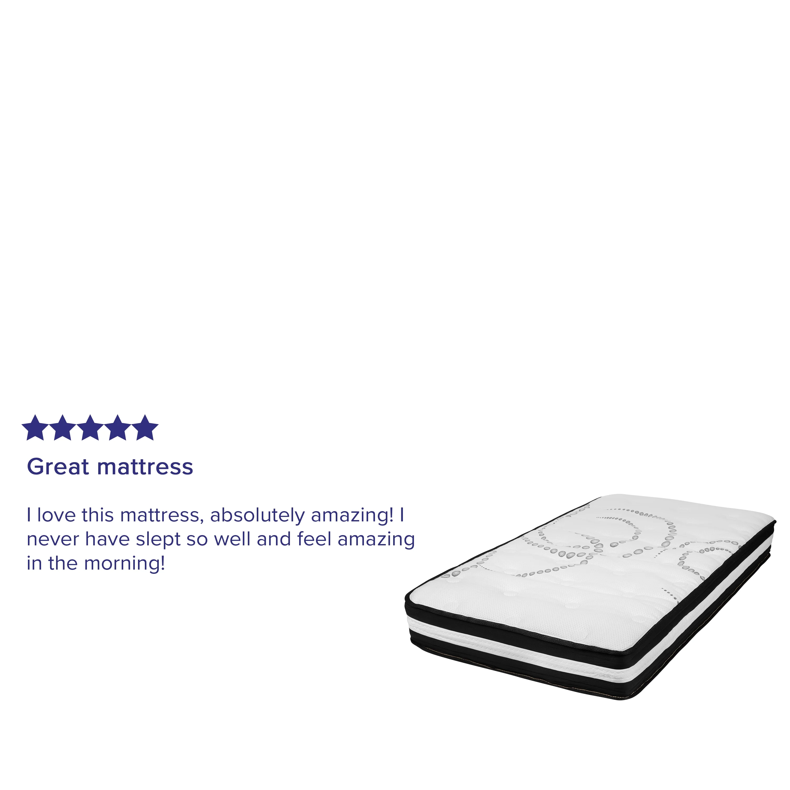 Merrick Lane 10" Hybrid Mattress Pocket Spring and Memory Foam, Twin