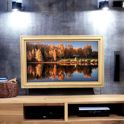 TV frame for Samsung The Frame TV, fits 32, 43, and 50 inch TVS. Natural Wood Finish (not for use with other models) Handmade wood ornate TV Frame