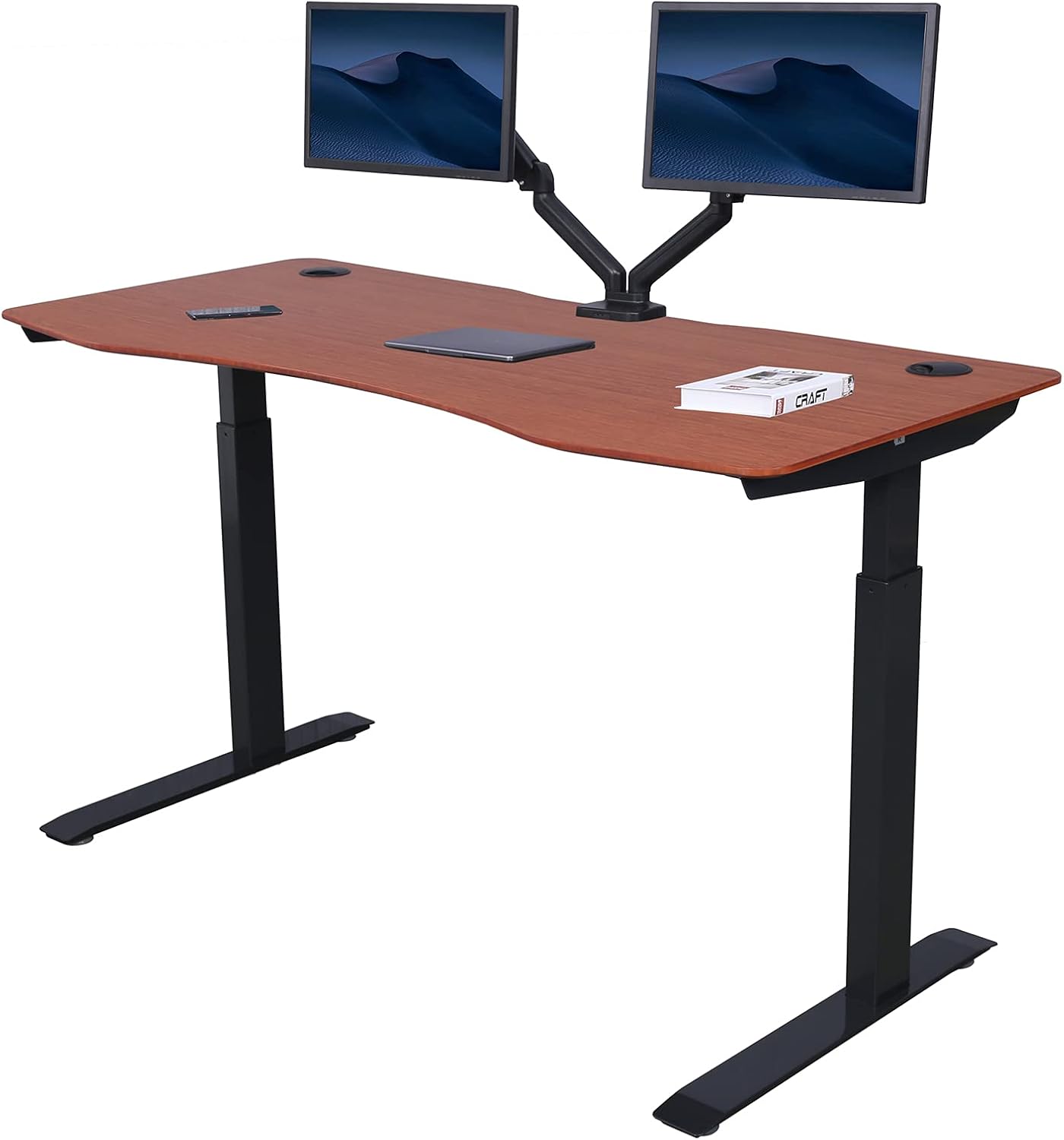 ApexDesk AX7133GRY Elite Series Electric Height Adjustable Standing Desk (71", Grey Top/Black Frame)