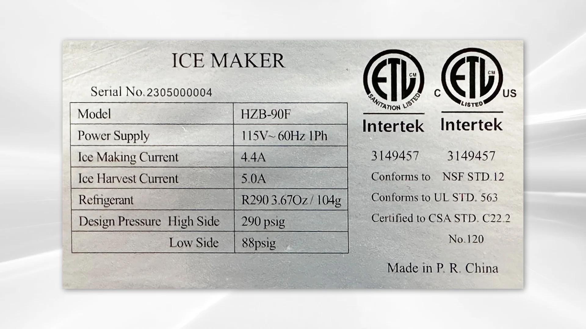 Cooler Depot 198 LBS HZB-90F ETL listed Commercial Ice Cube Maker Machine