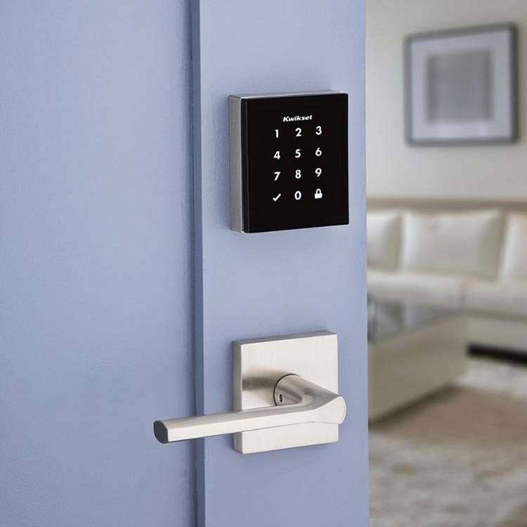 Kwikset 954OBN Obsidian Touchscreen Electronic Deadbolt with Z-Wave - Satin Nickel