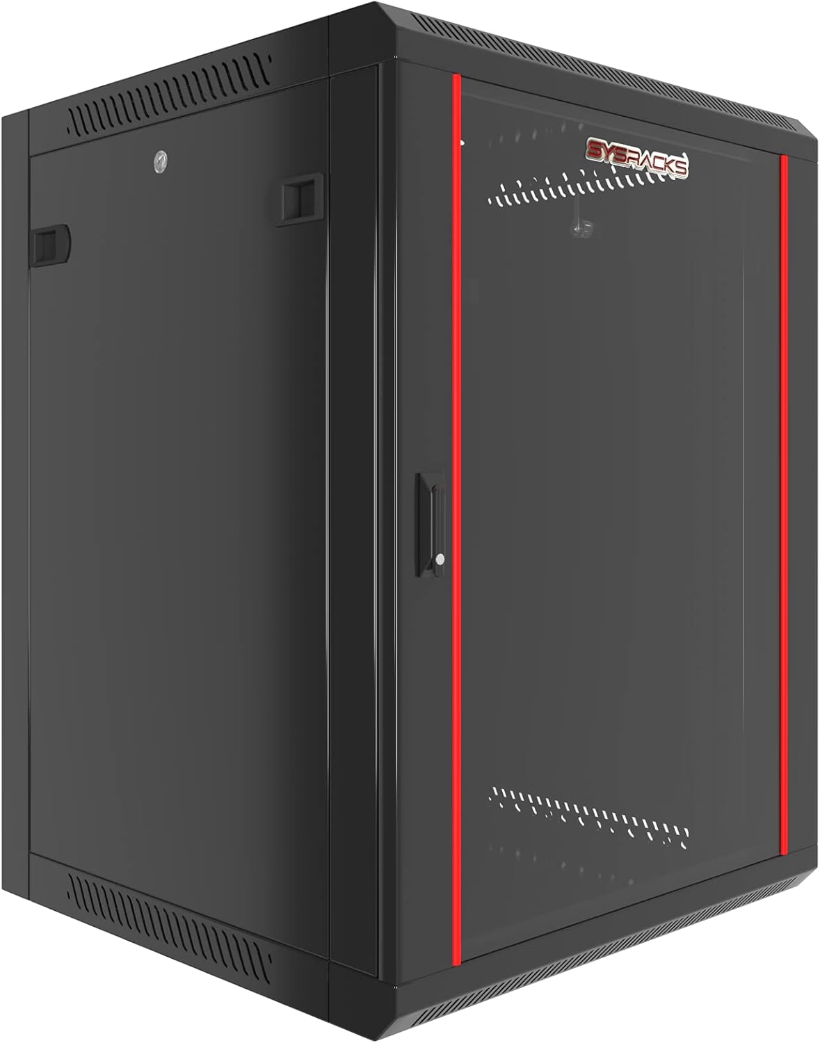 Wall Mount Server Rack Cabinet Locking Computer Cabinet Network Enclosure for Electronics Security Audio Video AV Equipment Data Rack 24-Inch Depth Server Cabinet (6U)