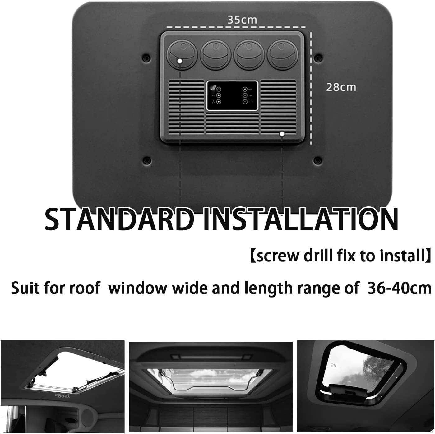 RV Rooftop dc Air Conditioner Unit 12 Volt, Treeligo High Efficient RV AC Unit-Cooling Only-Low Noise for Car RV Truck Camper