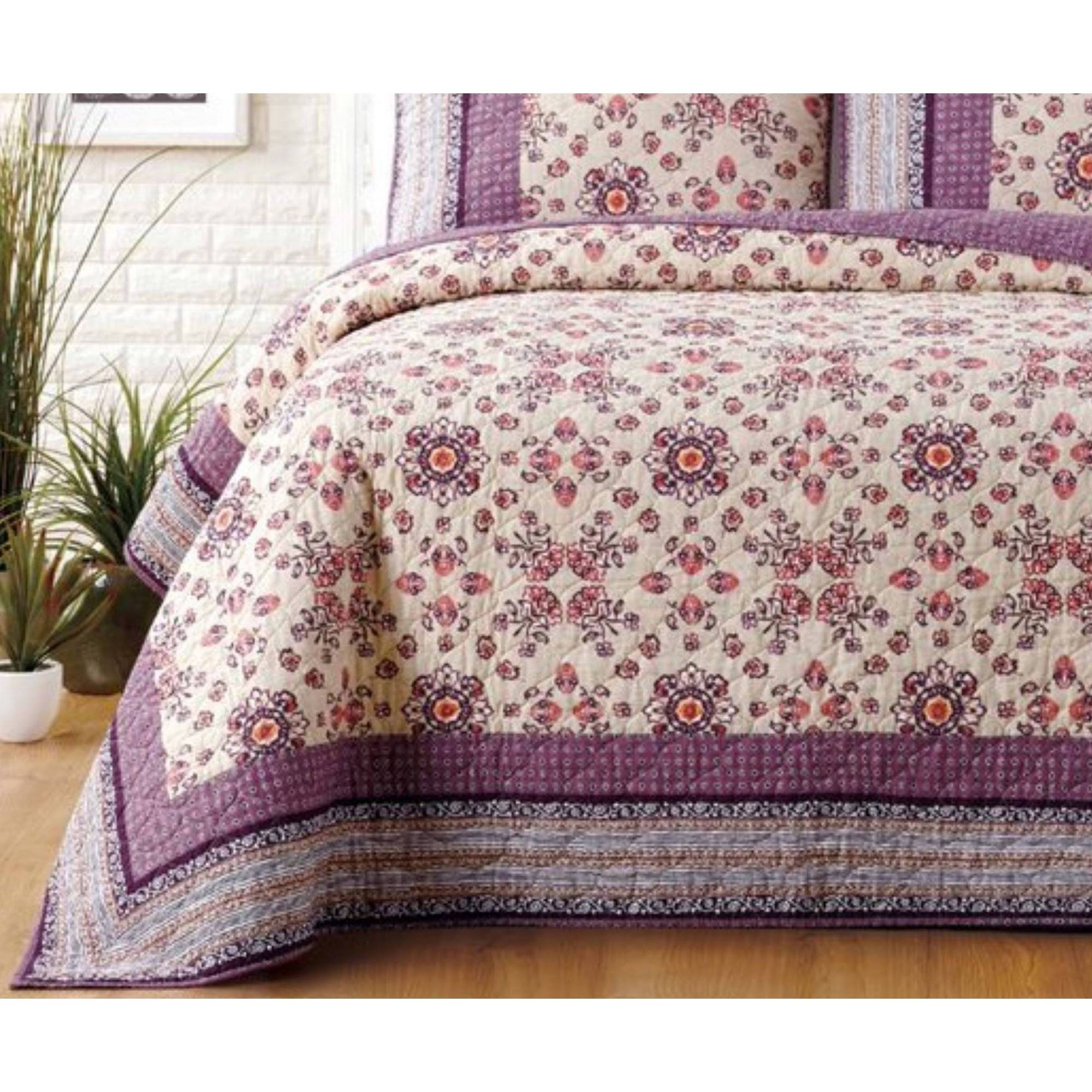 Jessica Simpson Lola Quilt, Full/Queen, Purple