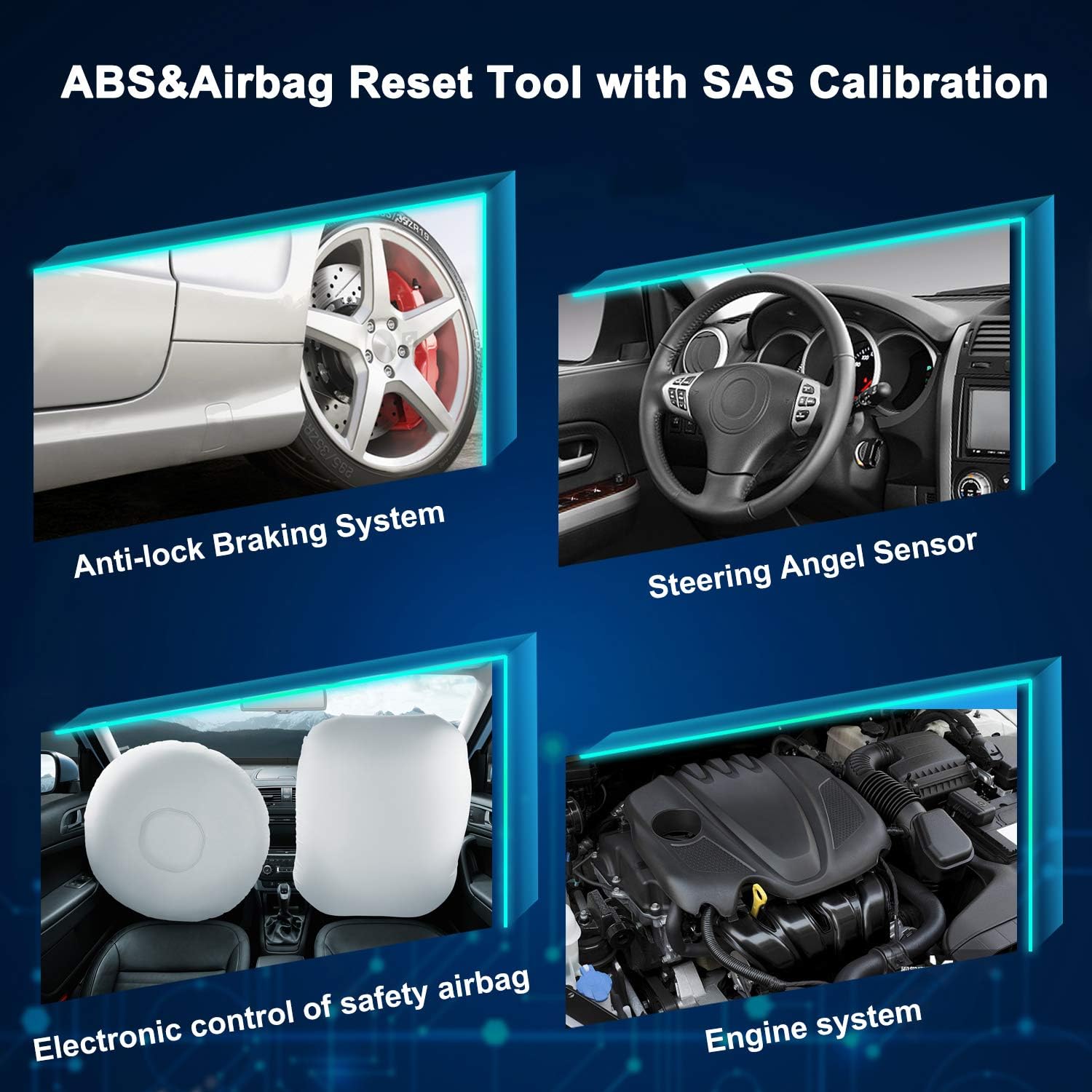 FOXWELL NT630 Plus OBD2 Scanner ABS SRS Bidirectional Scan Tool ABS Auto Bleed, SAS Airbag Code Reader Car Diagnostic Tool with ABS Airbag Light Reset Tool & SAS Calibration