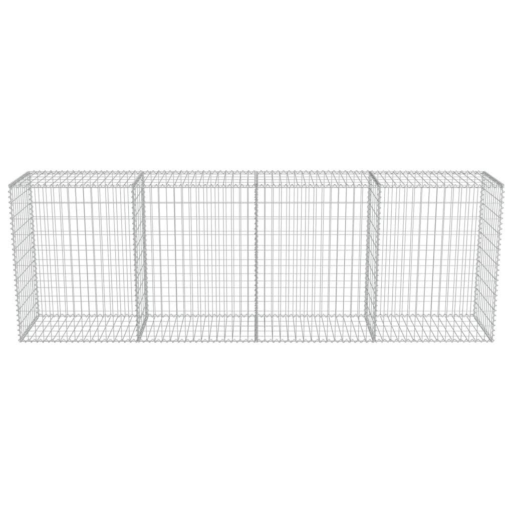 vidaXL Gabion Wall with Covers Galvanized Steel - 118x22x19.7x22x59x22