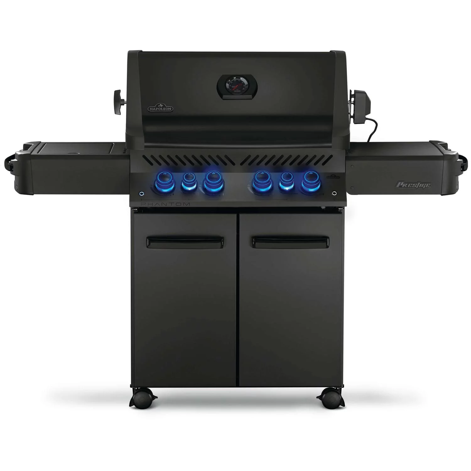 Napoleon Phantom Prestige 500 Propane Grill w/ Infrared Rear Burner, Infrared Side Burner, & Rotisserie Kit - P500RSIBPK-3-PHM