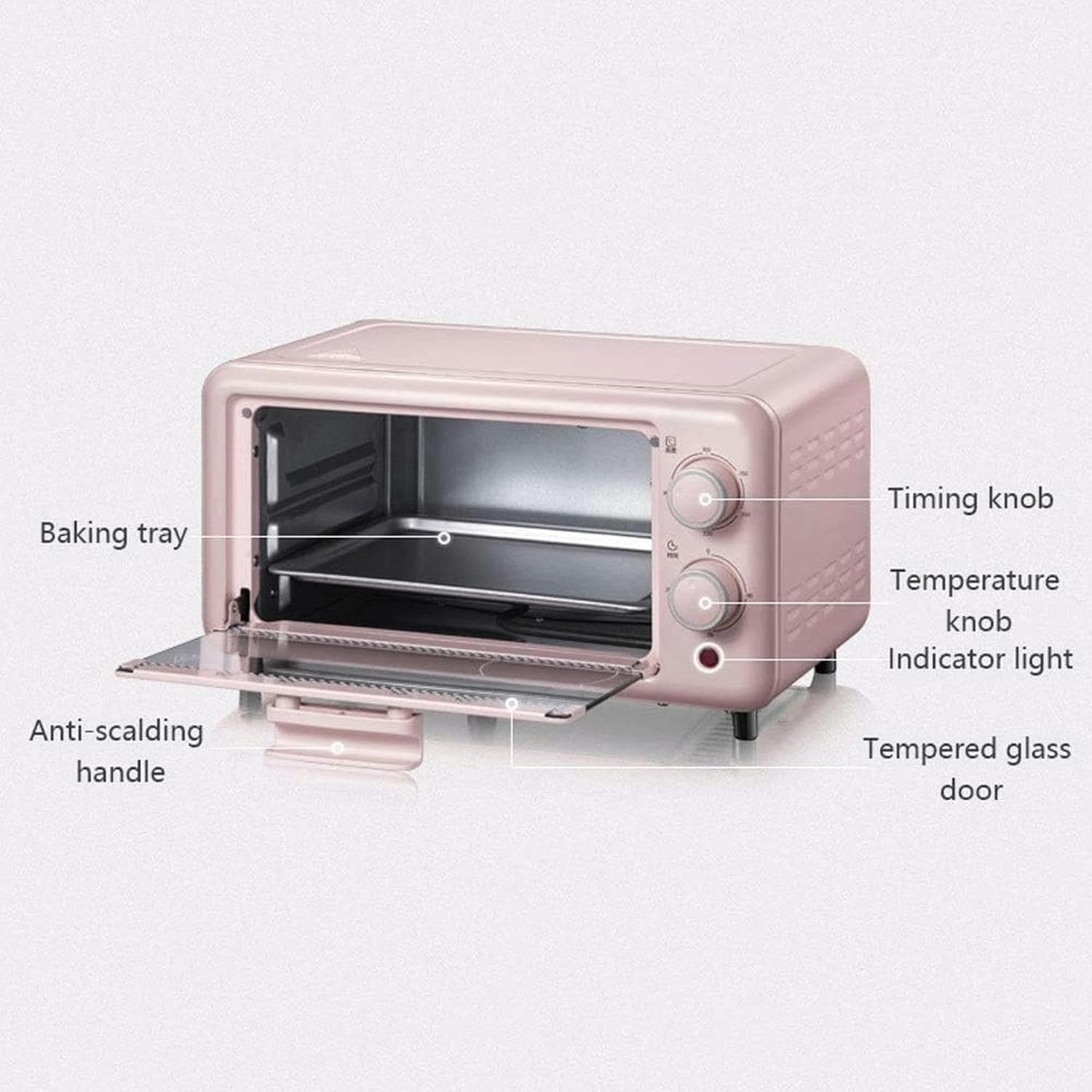 MINI ELECTRIC OVEN - Pink Expansion 11l2 Layers Small Small Galvanized Leaf Multifunction Leaf, 38.1x28.8x20.9cm Toaster