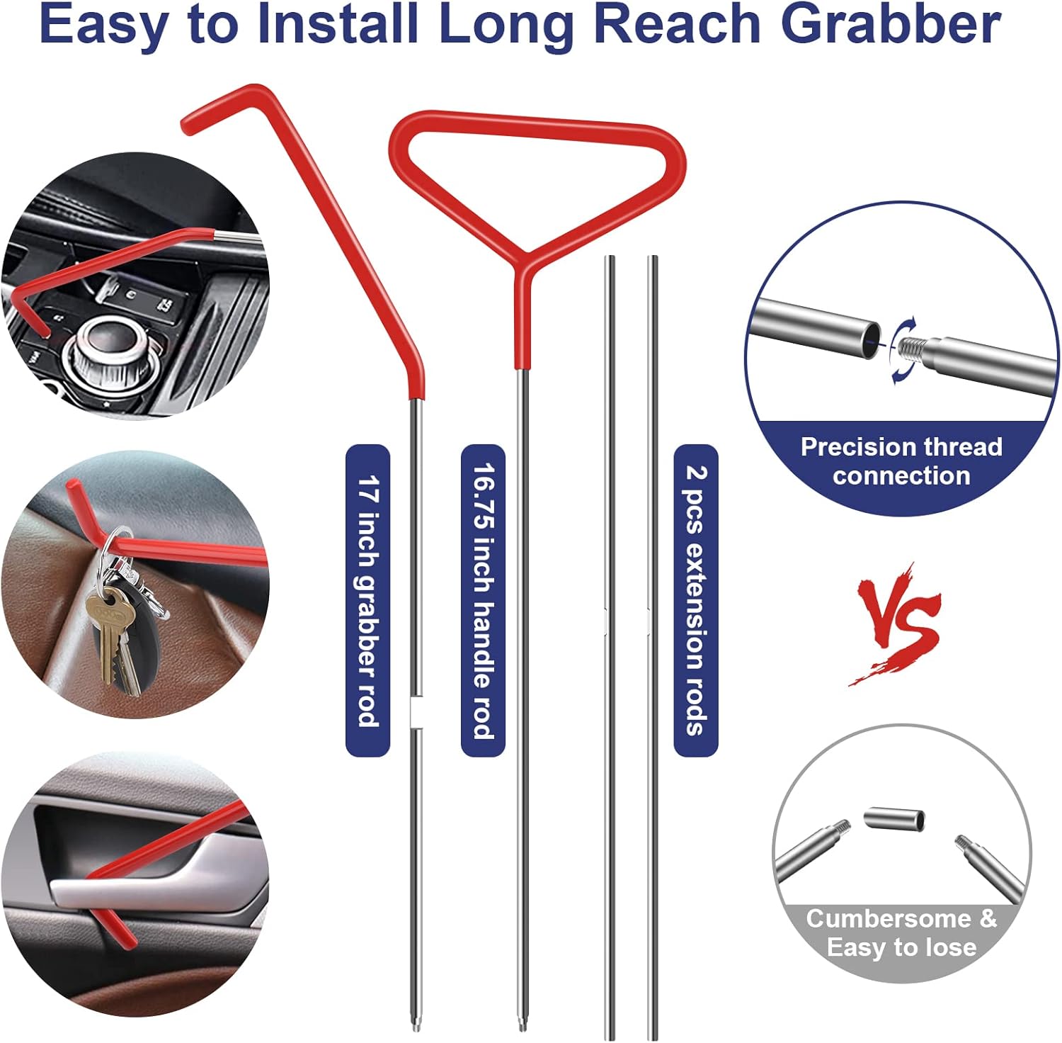 GODCRAE Car Tool Kit, 21PCS Professional Car Door Unlock Kit Lockout Tool with Long Reach Grabber, Non-marring Wedges Air Wedge Pump Auto Trim Removal Tool Pry Tool in Caring Case Bag