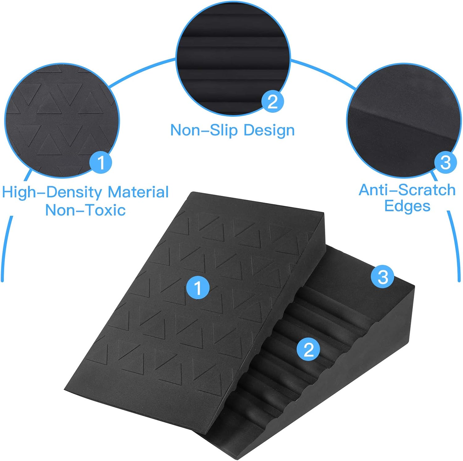 Harderwill Squat Wedge Block (Pair) Adjustable Non-Slip Squat Ramp, Deadlift Wedge, Calf Stretcher, Slant Board, Incline Board Improve Strength for Squat and Deadlift