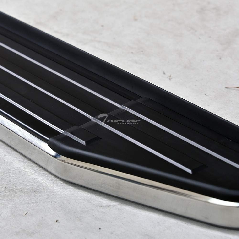TLAPS 6 VP Style Black With Chrome Trim Aluminum Side Step Rail Running Boards For Nissan Frontier 05-21 / Suzuki Equator 09-12 Crew Cab