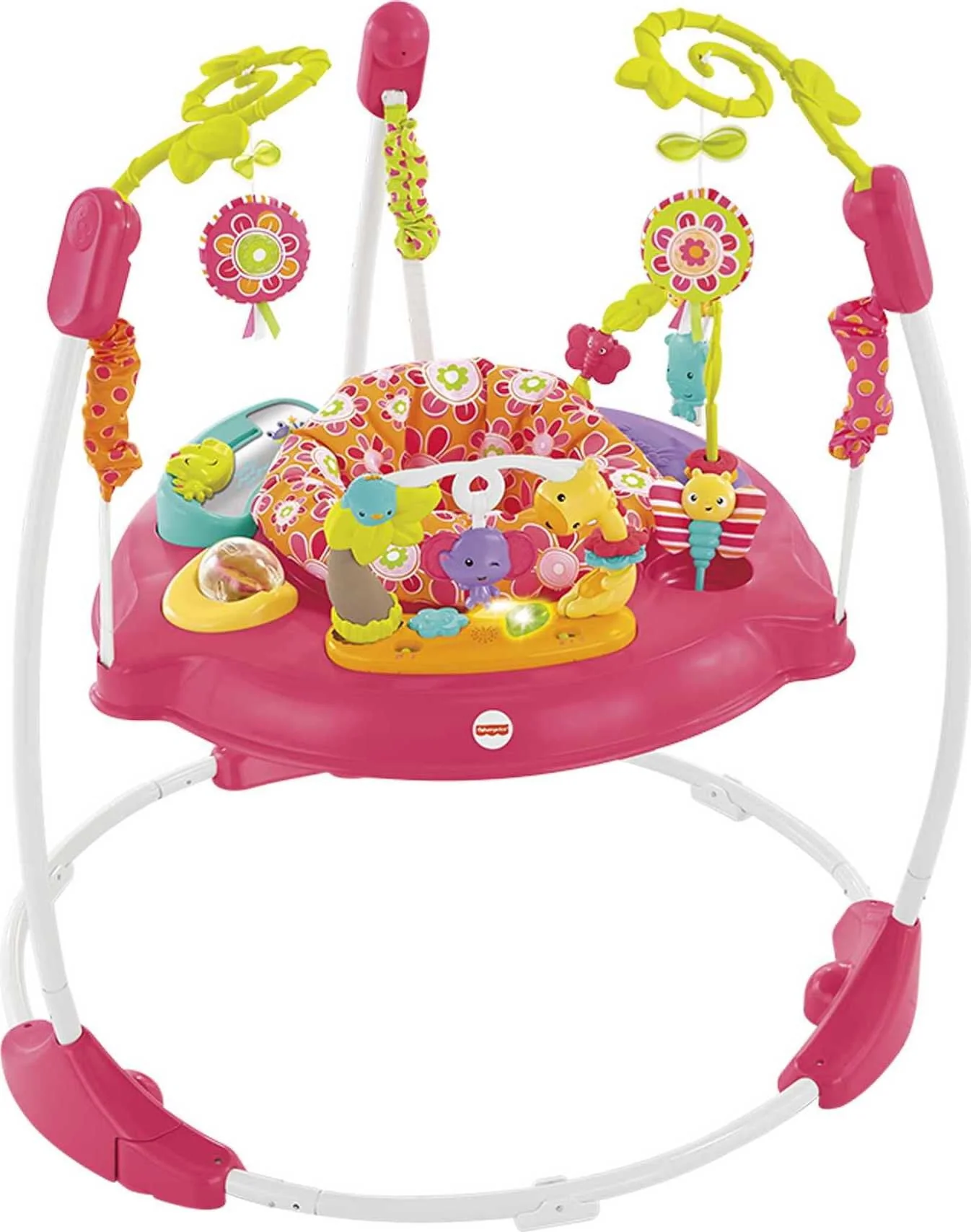 Fisher-Price Baby Bouncer Pink Petals Jumperoo Activity Center with Music and Lights