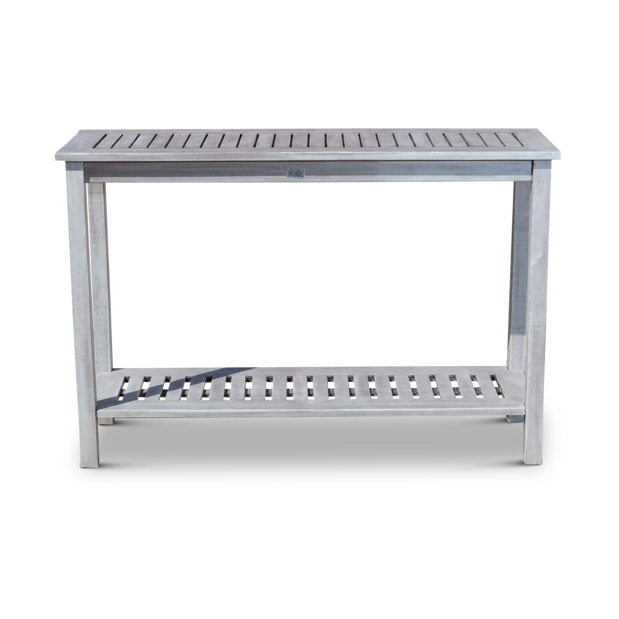 DTY Outdoor Living Longs Peak Eucalyptus Console Table, Silver Gray