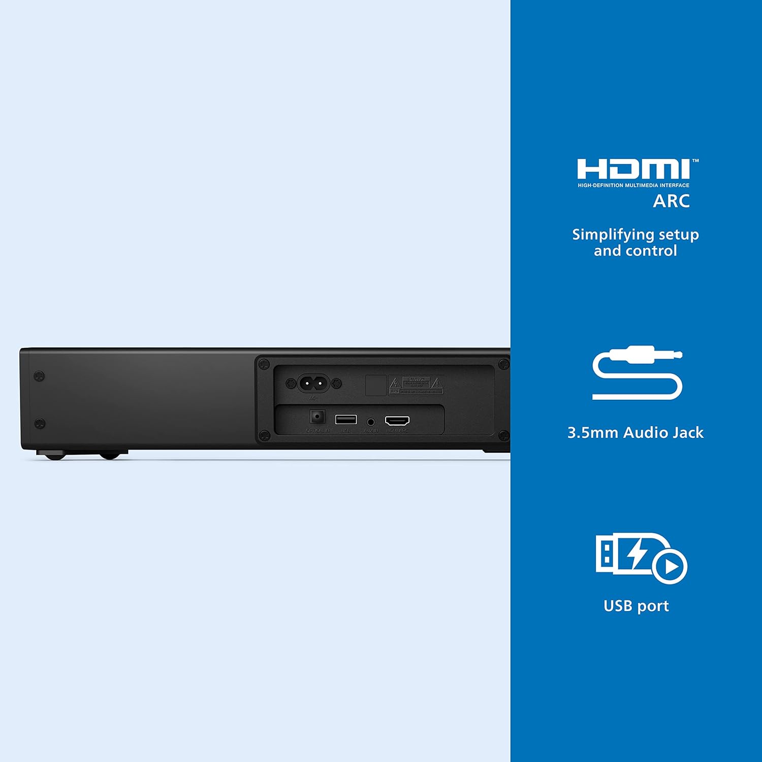 PHILIPS B5706 2.1-Channel Soundbar with Built-in Subwoofer, Stadium EQ Mode