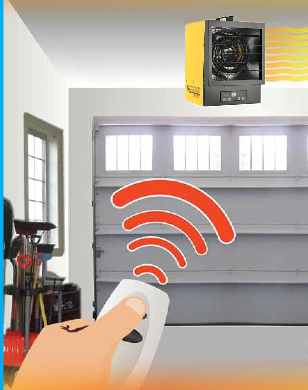 Dura Heat EWH9615 Electric Forced Air Heater with Remote Control 34,120 Btu, Black/Yellow, Large